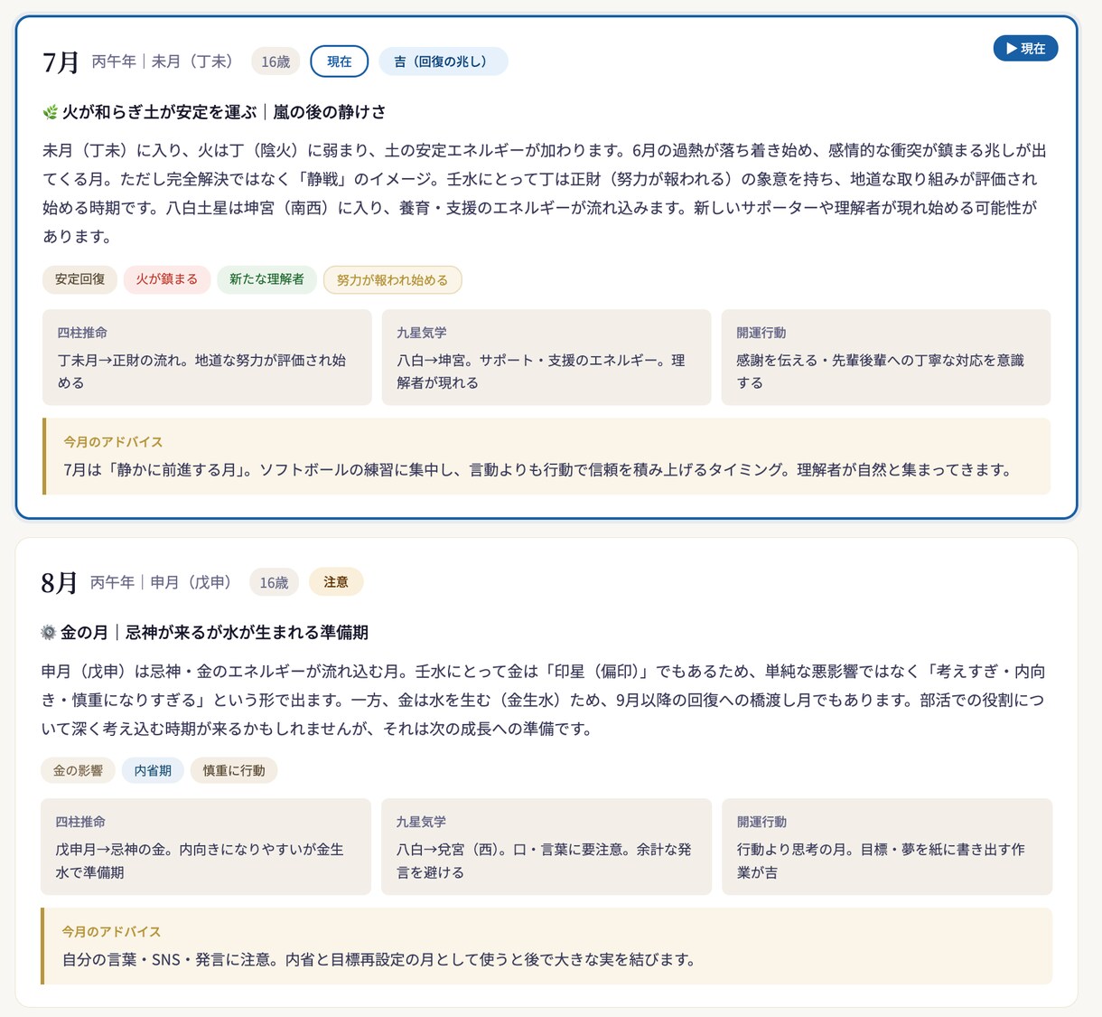 1年間の運勢をズバリ解読します ６つの占術を駆使し、吉月、注意月を示します。 イメージ3