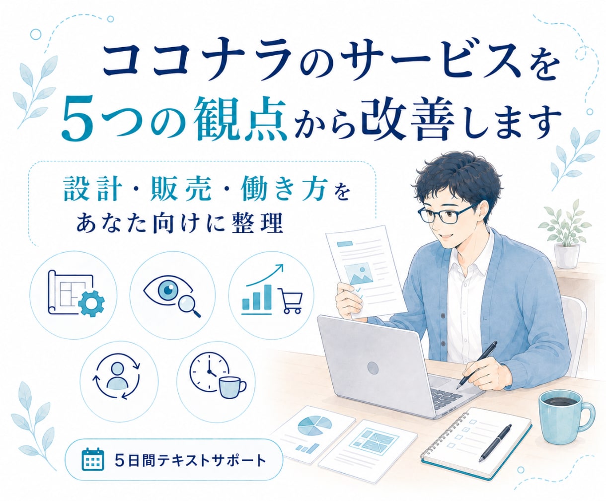 ココナラのサービスを5つの観点から改善します ☕️ブログで発信する設計・販売・働き方をあなた向けに整理☕️ イメージ1