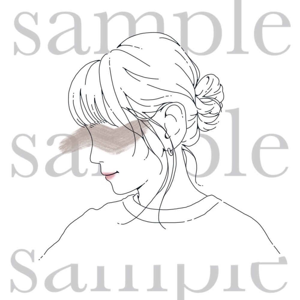 シンプルなタッチの線画イラストを作成します おしゃれな似顔絵 SNS用アイコン／お名刺／ウェルカムボード イメージ3
