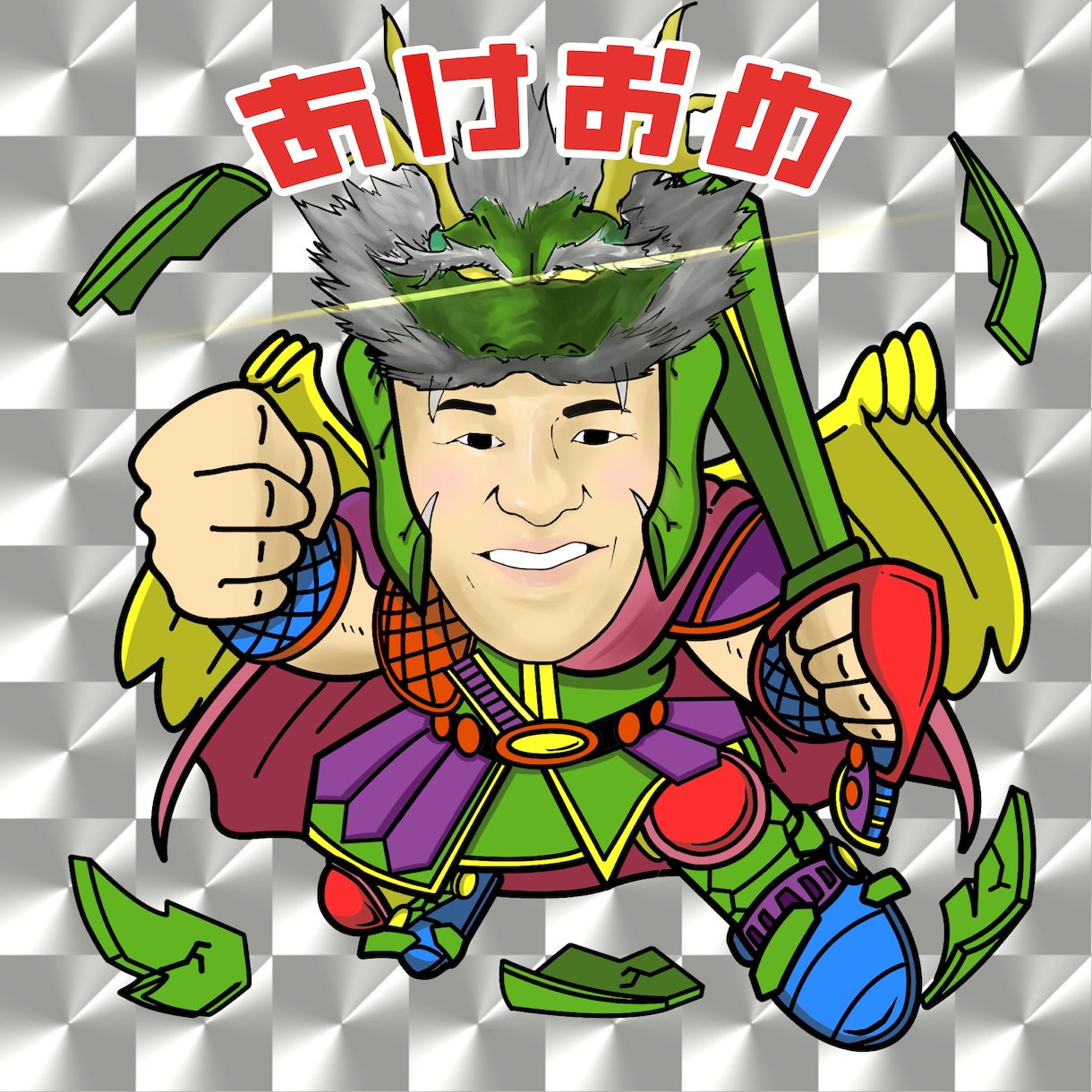 ビックリマン風イラスト作成いたします あなたのお写真を元に似顔絵・全身を描きます！ イメージ3