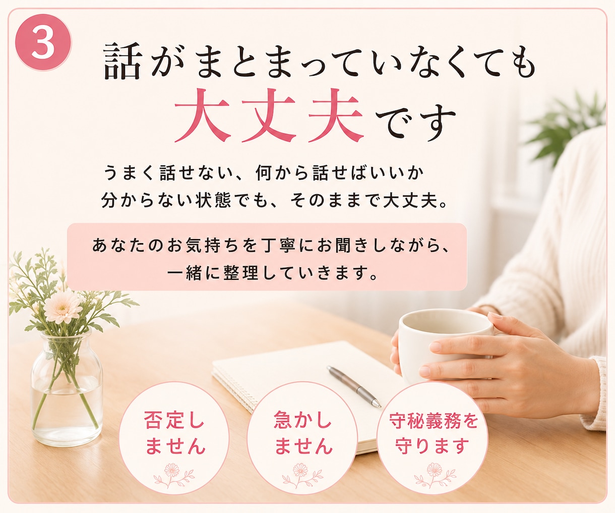 夫婦関係のモヤモヤを整理します 誰にも言えない夫婦の悩みを一緒に整理します イメージ3