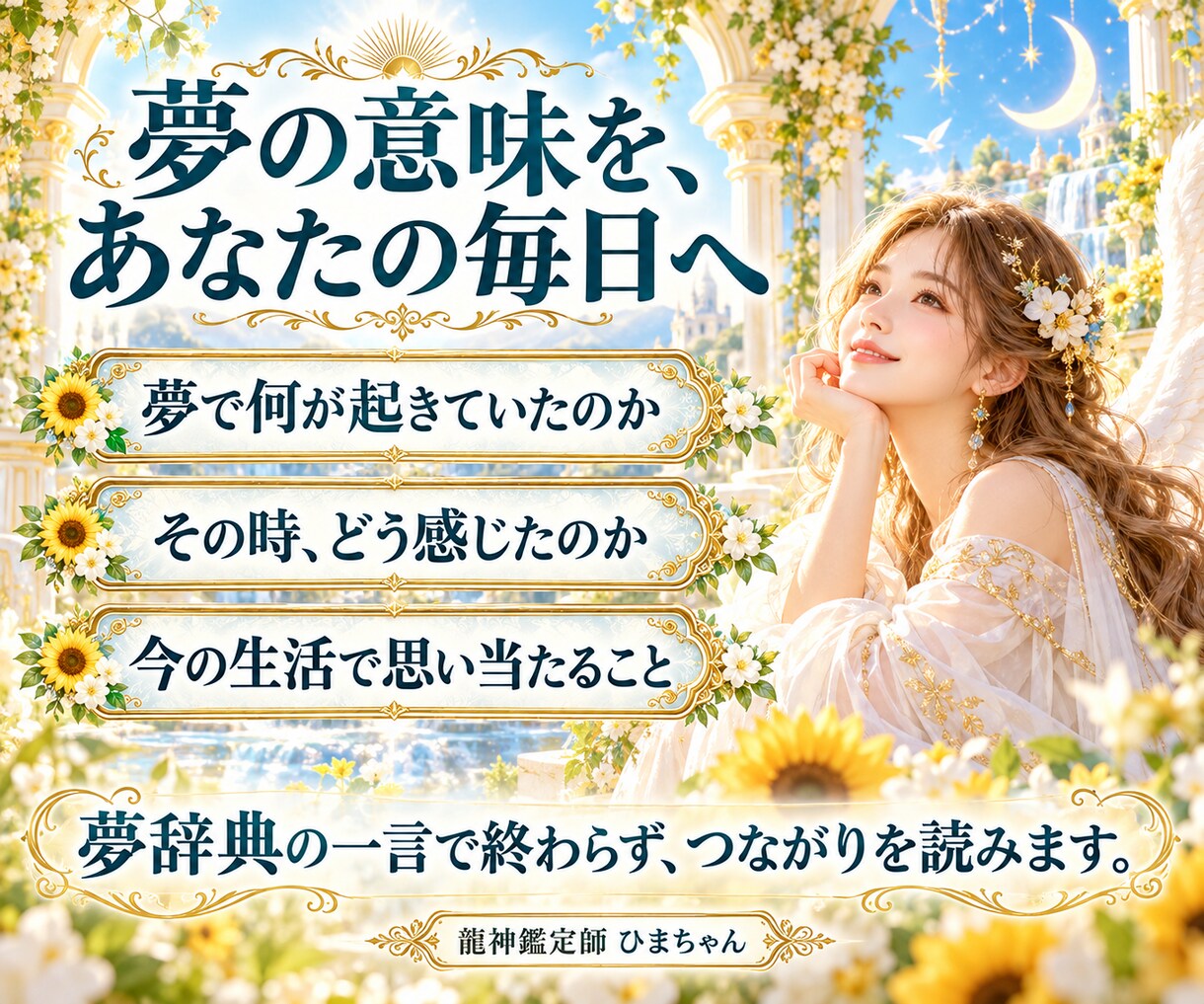 夢占いで繰り返す夢や忘れられない夢を読み解きます 亡くなった人や好きな人が出てくる夢も、今の出来事と読みます イメージ3