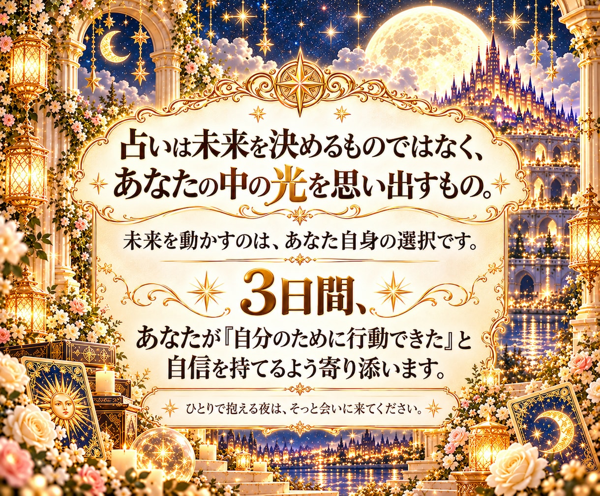 相手の気持ちを占い3日間あなたに伴走します 彼の答えを探し続ける恋愛から、自分で未来を選ぶ光の毎日へ イメージ9