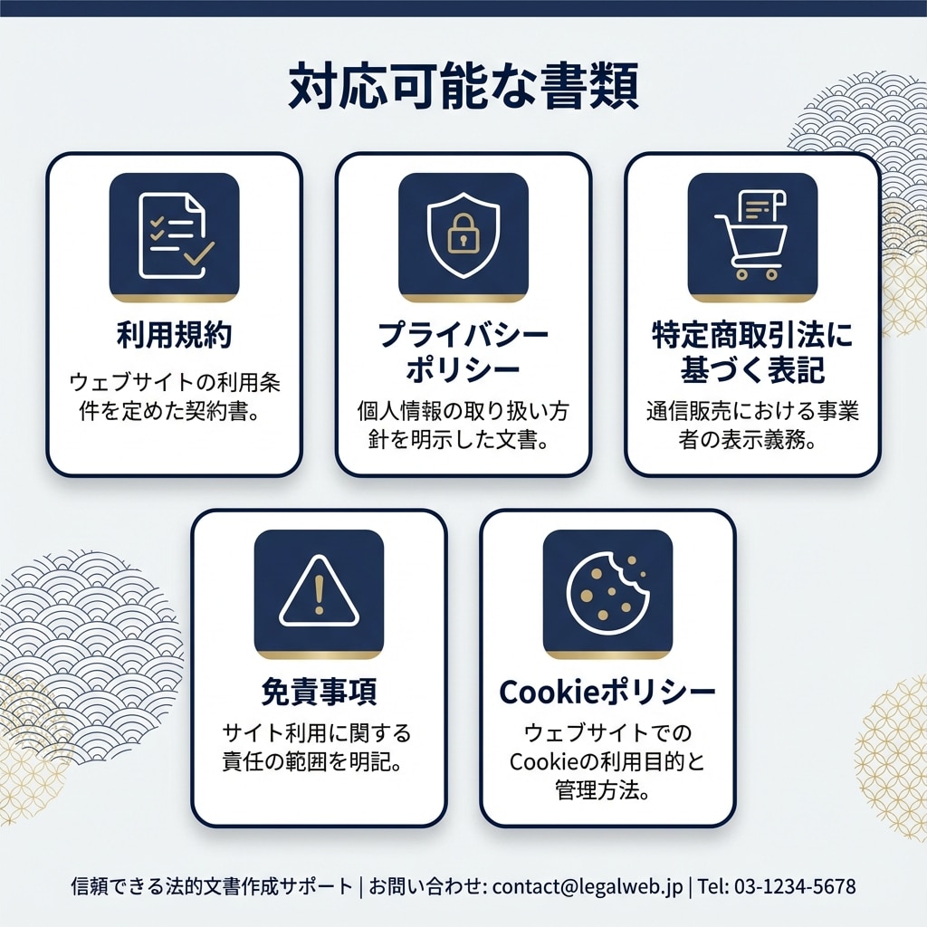行政書士が利用規約・プライバシーポリシー作成します Webサービス・ECサイト運営に必須！ イメージ2