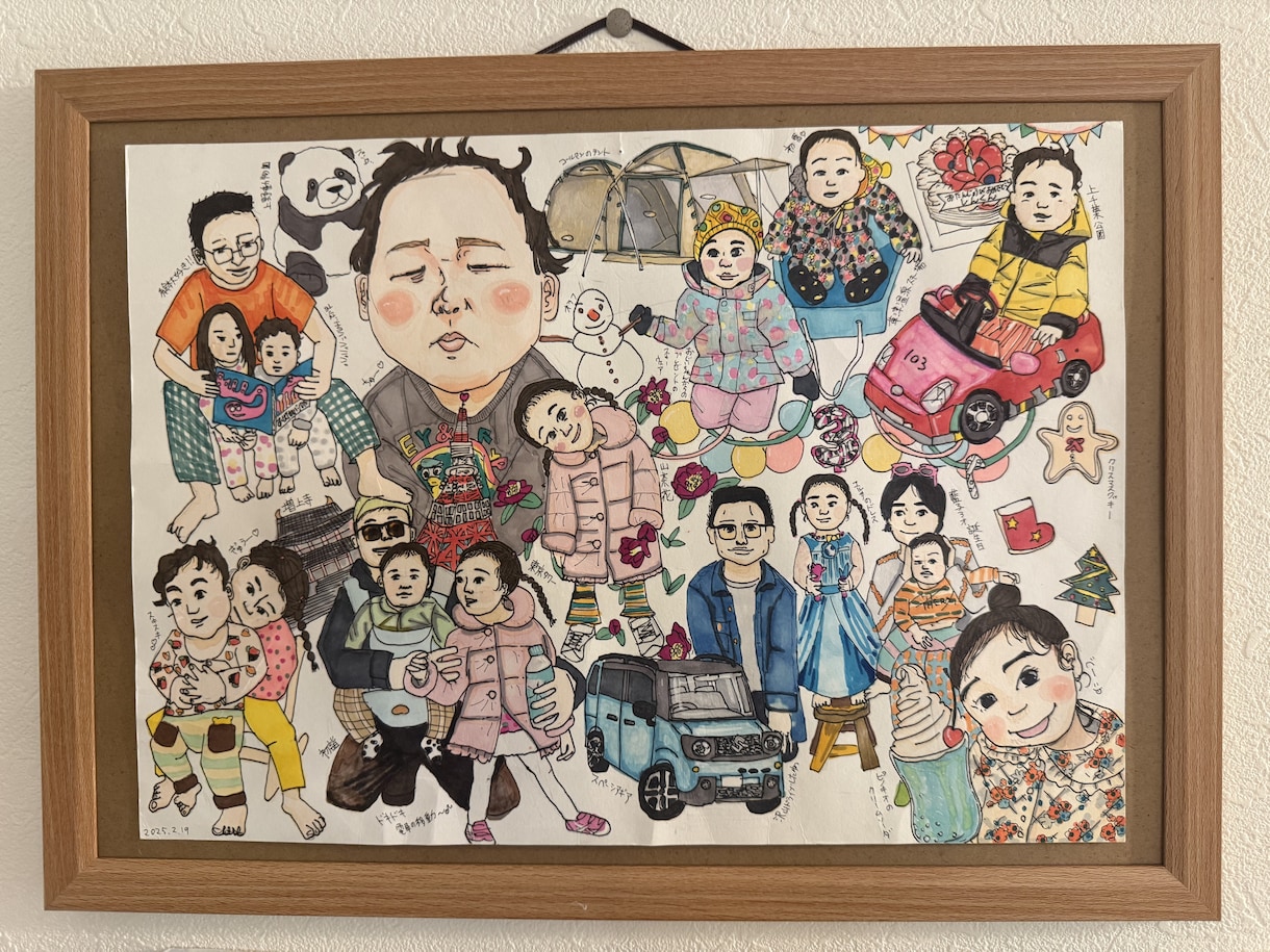 写真から、八切りサイズのコラージュ原画を制作します 写真10枚＋アイテム3点まで／存在感のある一枚にまとめます イメージ1