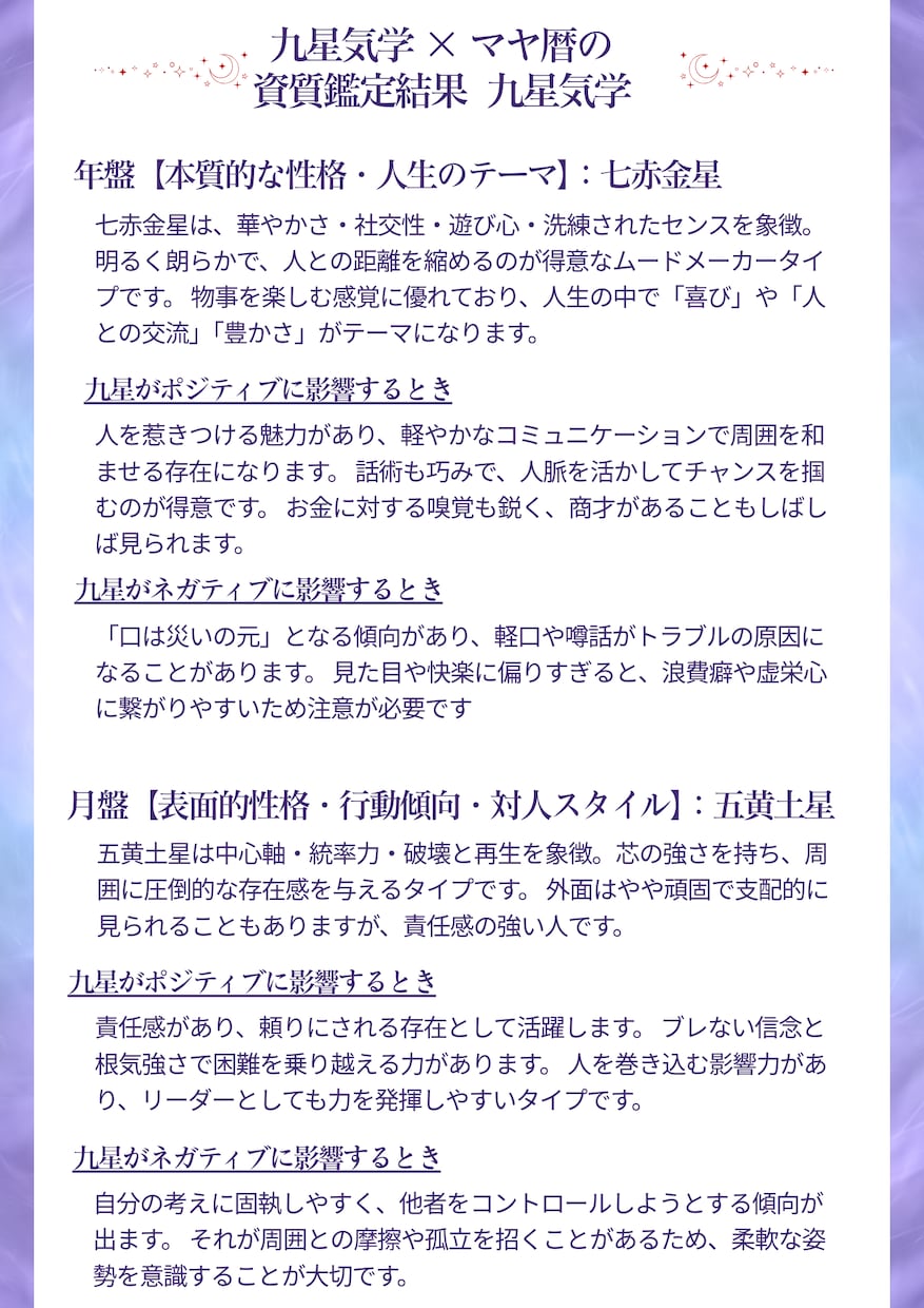 九星×マヤ暦×カードで資質と開運ポイント鑑定します 複数の占術であなたを読み解き、あなたの一歩をサポートします イメージ5
