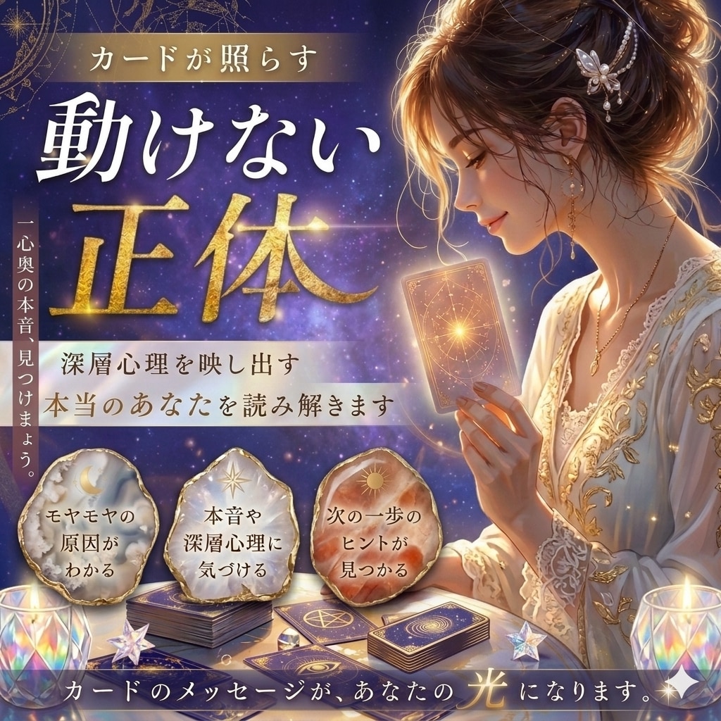 あなたの【動けない正体】をカードで読み解きます カードを鏡に、あなたの中にあるヒントを一緒に見つけませんか？ イメージ1