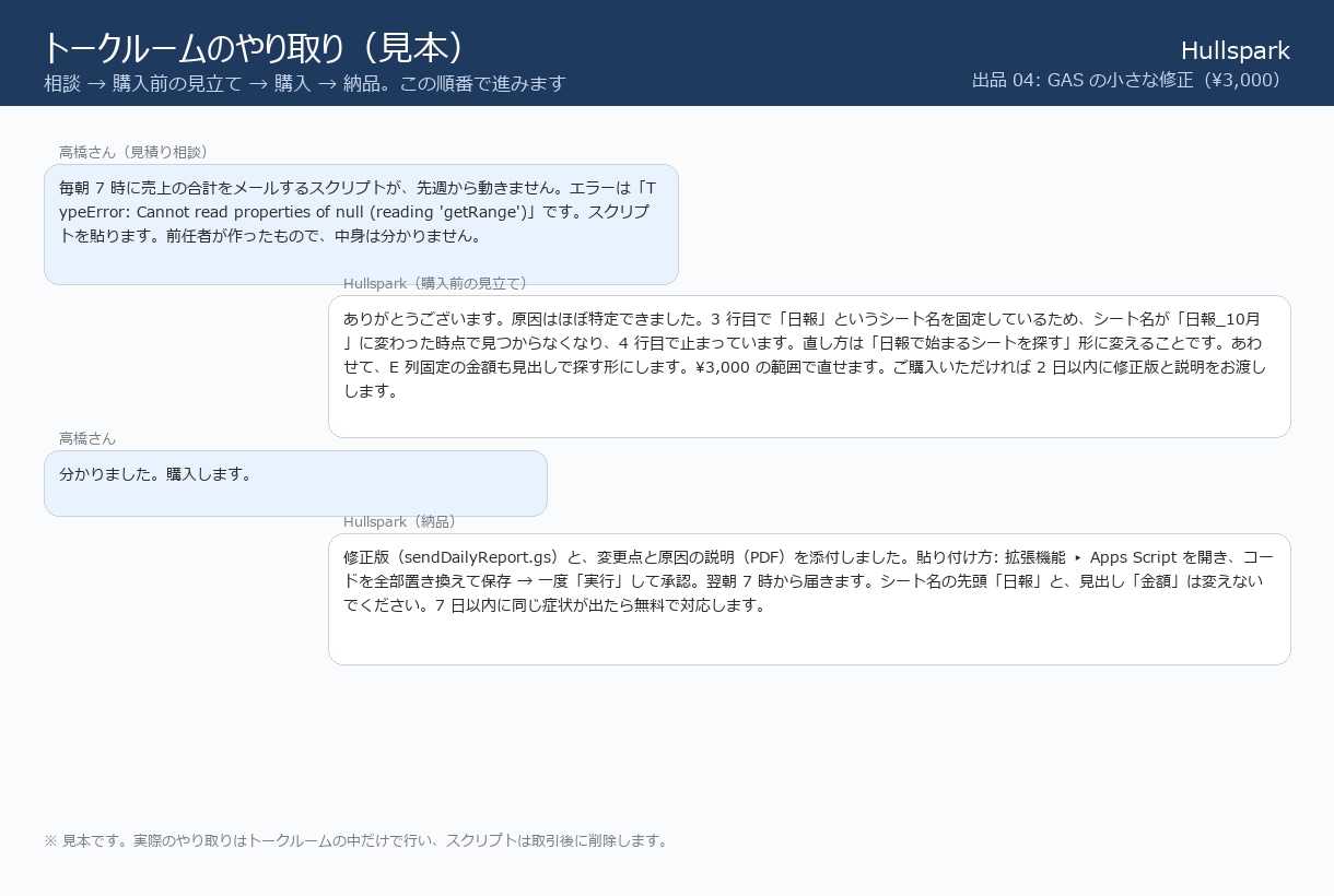 GASのエラーを原因つきで2日で直します 購入前に原因を見立てます。直せない時は購入不要・2日で納品 イメージ4
