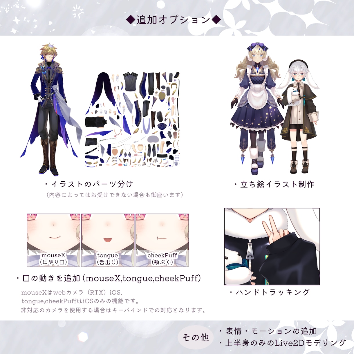 Vtuber向け高可動Live2Dモデル制作します 企業V担当経験有！オプション無しで企業並の高可動モデリング✨ イメージ3
