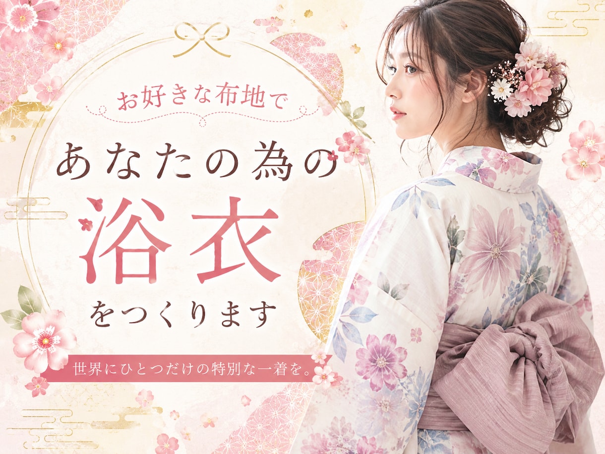 お好きな布地でオリジナルの浴衣を作ります 世界にひとつ、貴方だけのための浴衣 イメージ1