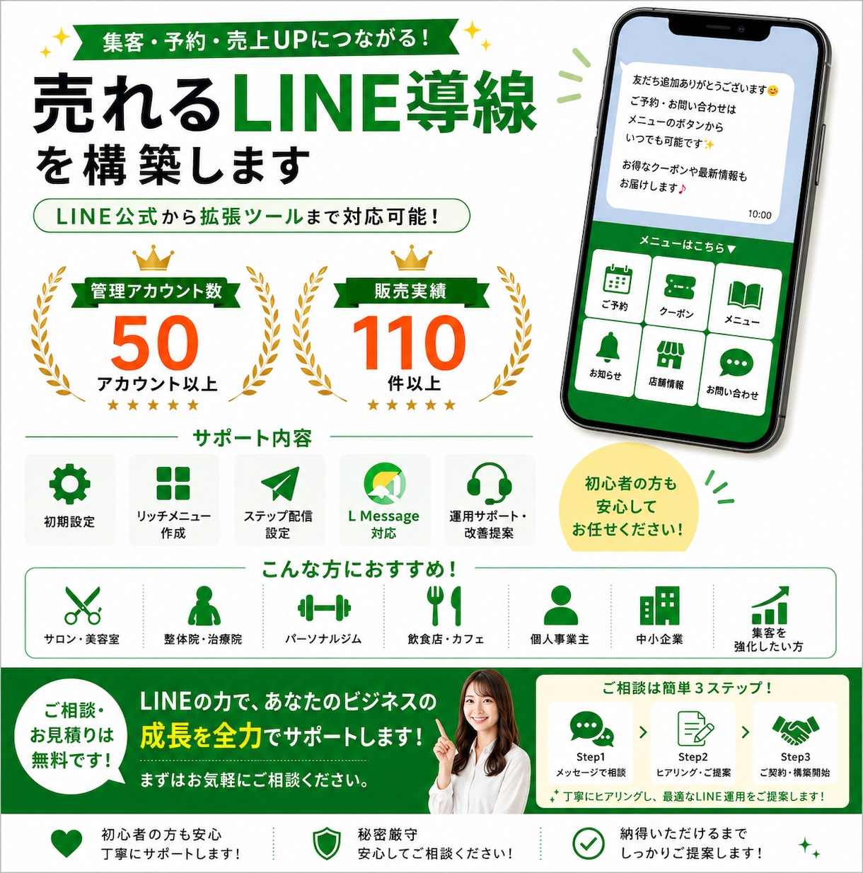 売れるLINE導線、LINE構築をします LINE公式から拡張ツールまで対応可能 イメージ6
