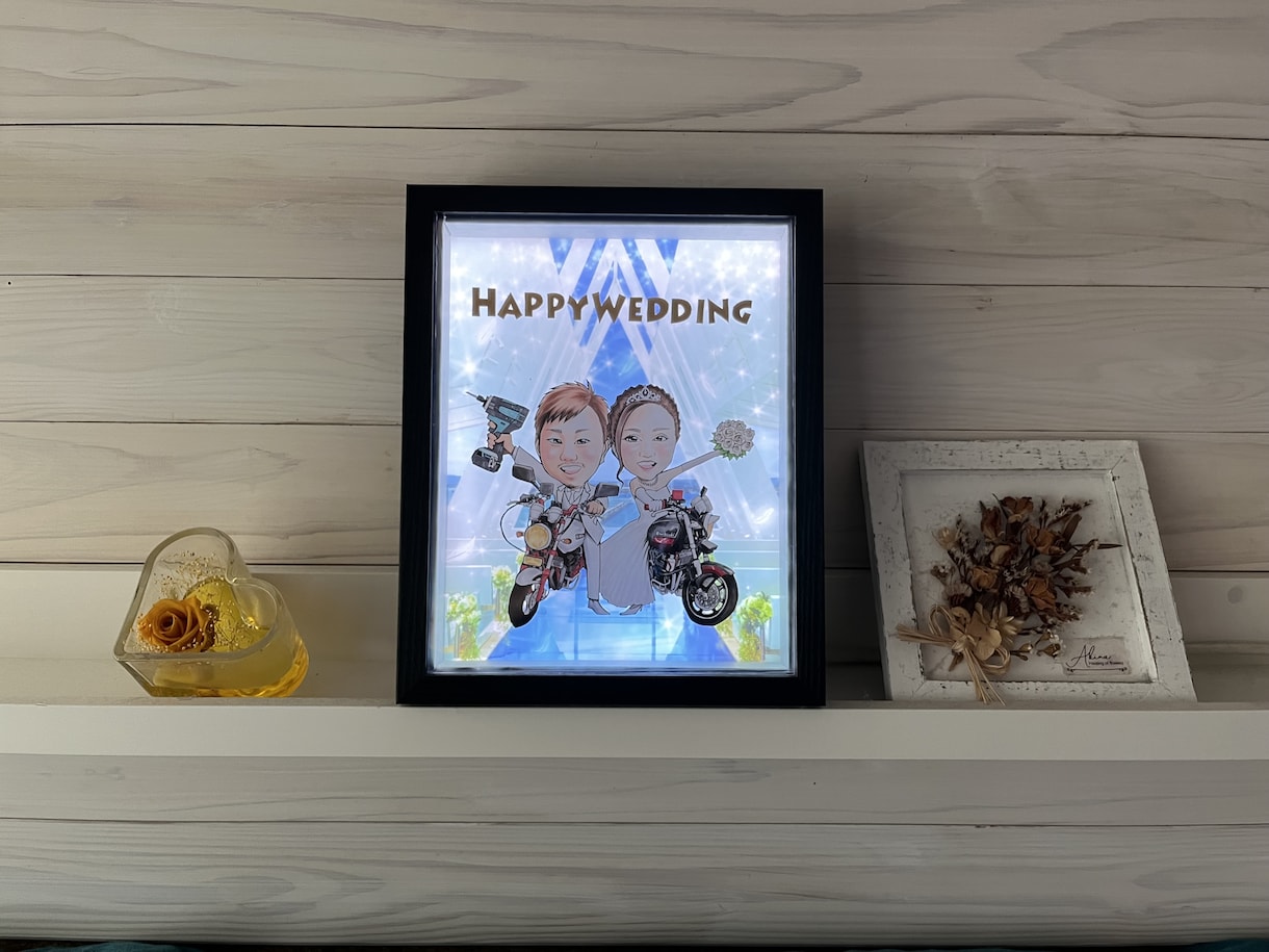 素敵なアート似顔絵作ります LEDを点灯すると背景が光り輝きます。 イメージ3