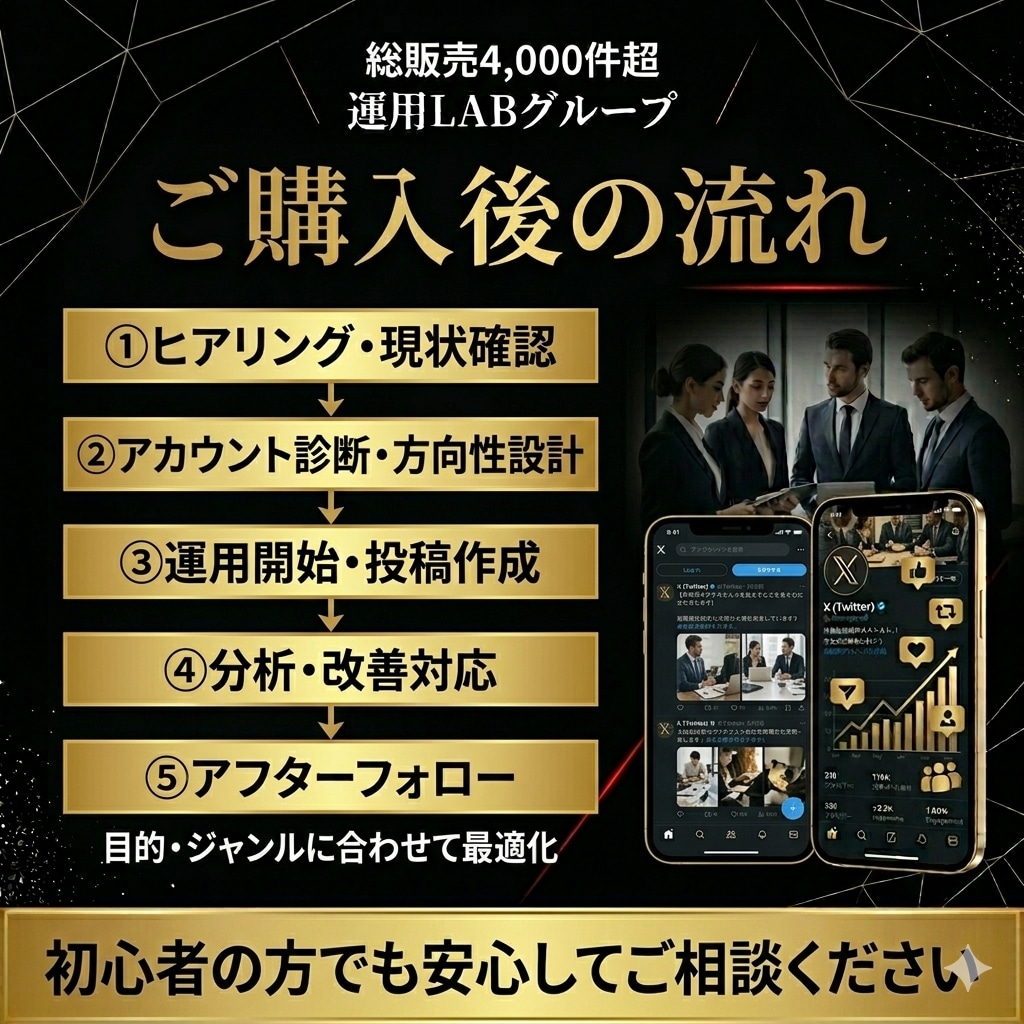 Xを1ヶ月運用代行｜投稿-集客-収益を改善します 今どこで詰まってますか？X運用のDM相談を受付中！ イメージ6