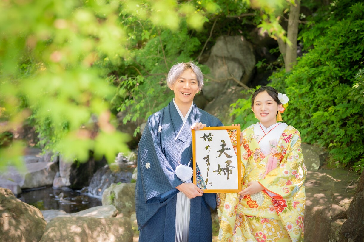 前撮りで映える書（掛け軸1枚おまけ付）を作成します ☆特別な前撮りを書でより特別にしてみませんか？ イメージ8