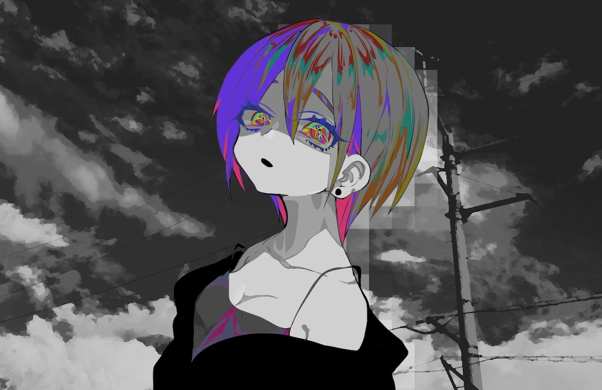 原色のみでド派手でサムネ映えるイラスト描きます ！VTuberの立ち絵や動画サムネイルも描きます！ イメージ2