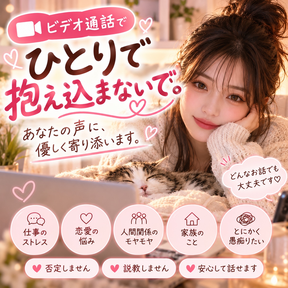 眠れない夜もあなたに寄り添います 夜間対応OK♡元キャバ嬢があなたの本音に寄り添います！ イメージ1