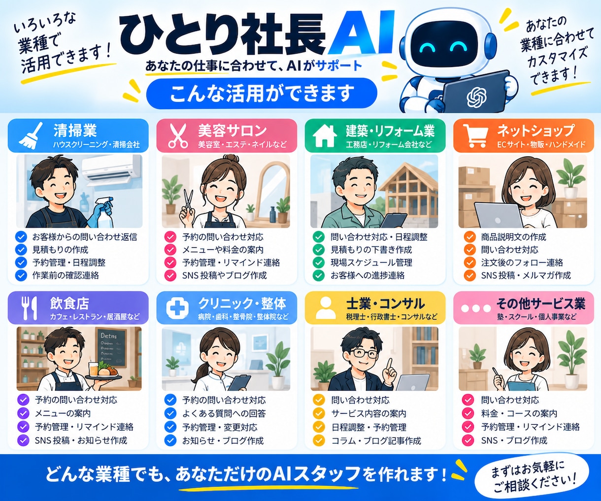ひとり社長専用のAIスタッフを作ります あなたの会社を覚えたAIを仕事で使える形に イメージ6
