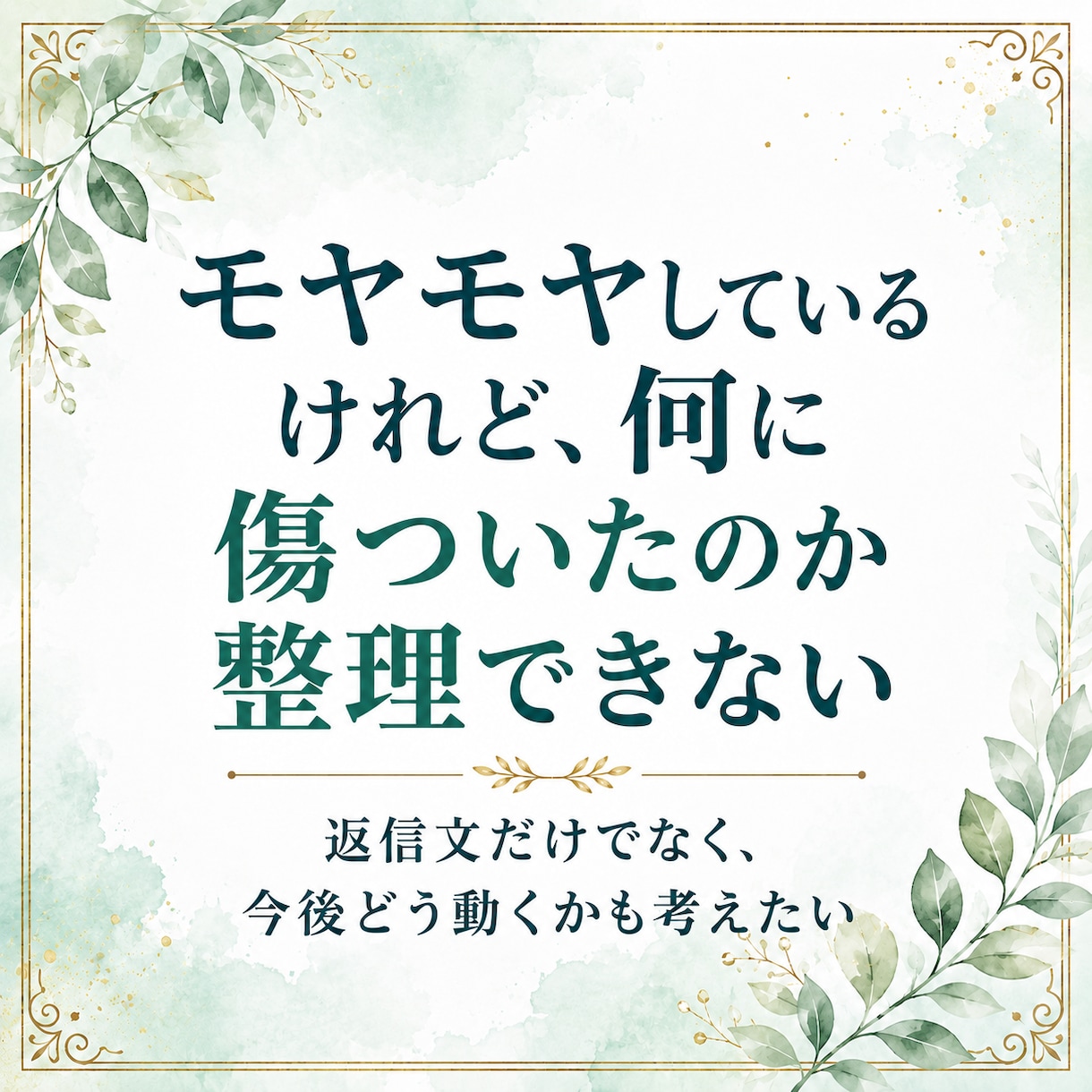 人間関係の悩みを7日間で整理し、次の対応を考えます ＿モヤモヤした状況を整理し、返信や動き方を一緒に考えます イメージ4