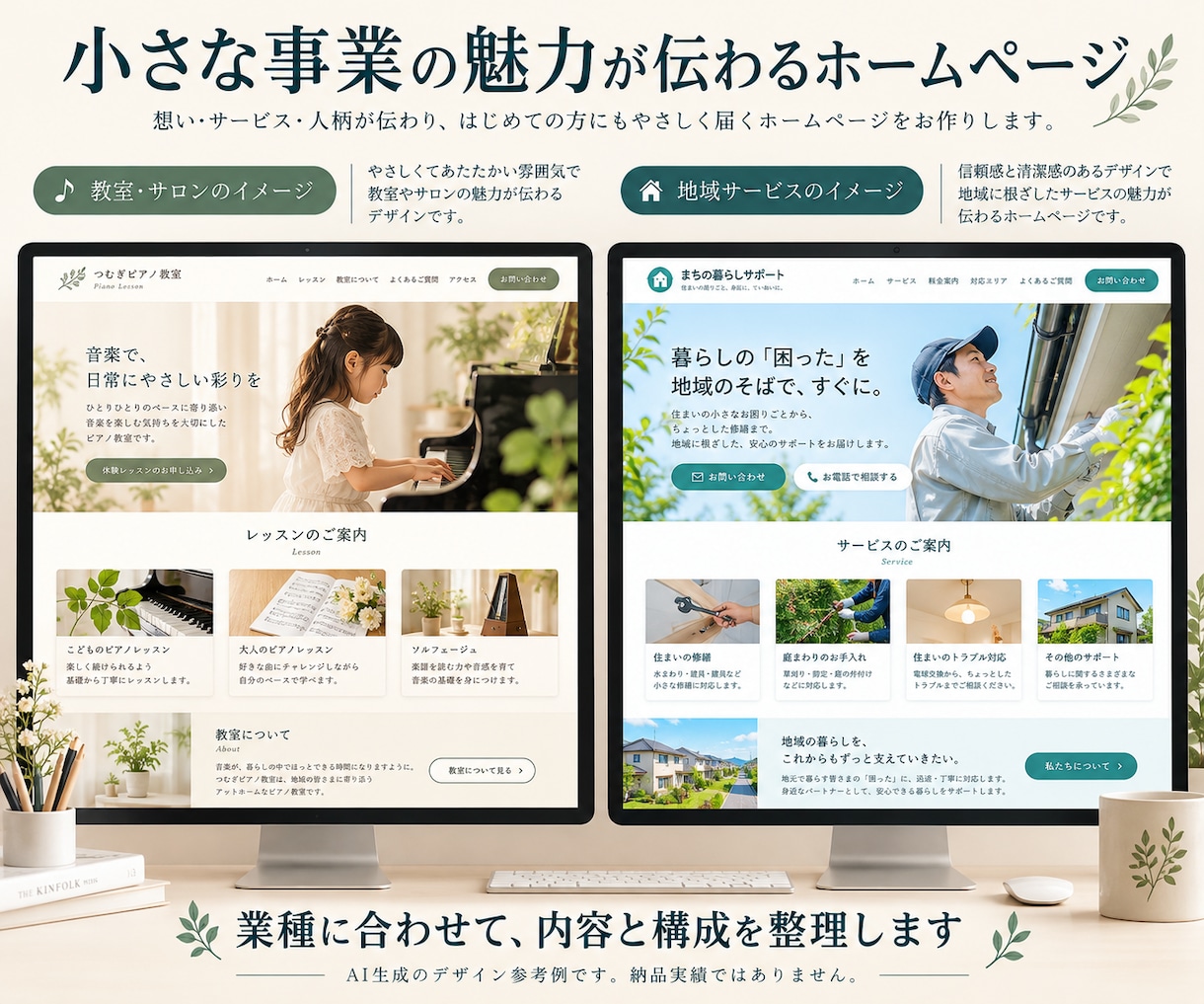 個人事業主の開業ホームページを制作します 原稿がなくても相談OK｜構成整理から公開までサポート イメージ2