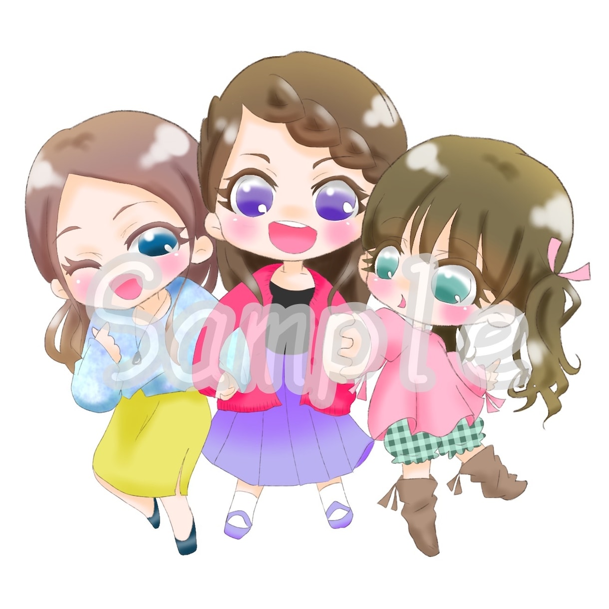 サービス価格！可愛いデフォルメイラスト描きます SNSアイコンやプレゼント似顔絵にもどうぞ♪ イメージ6