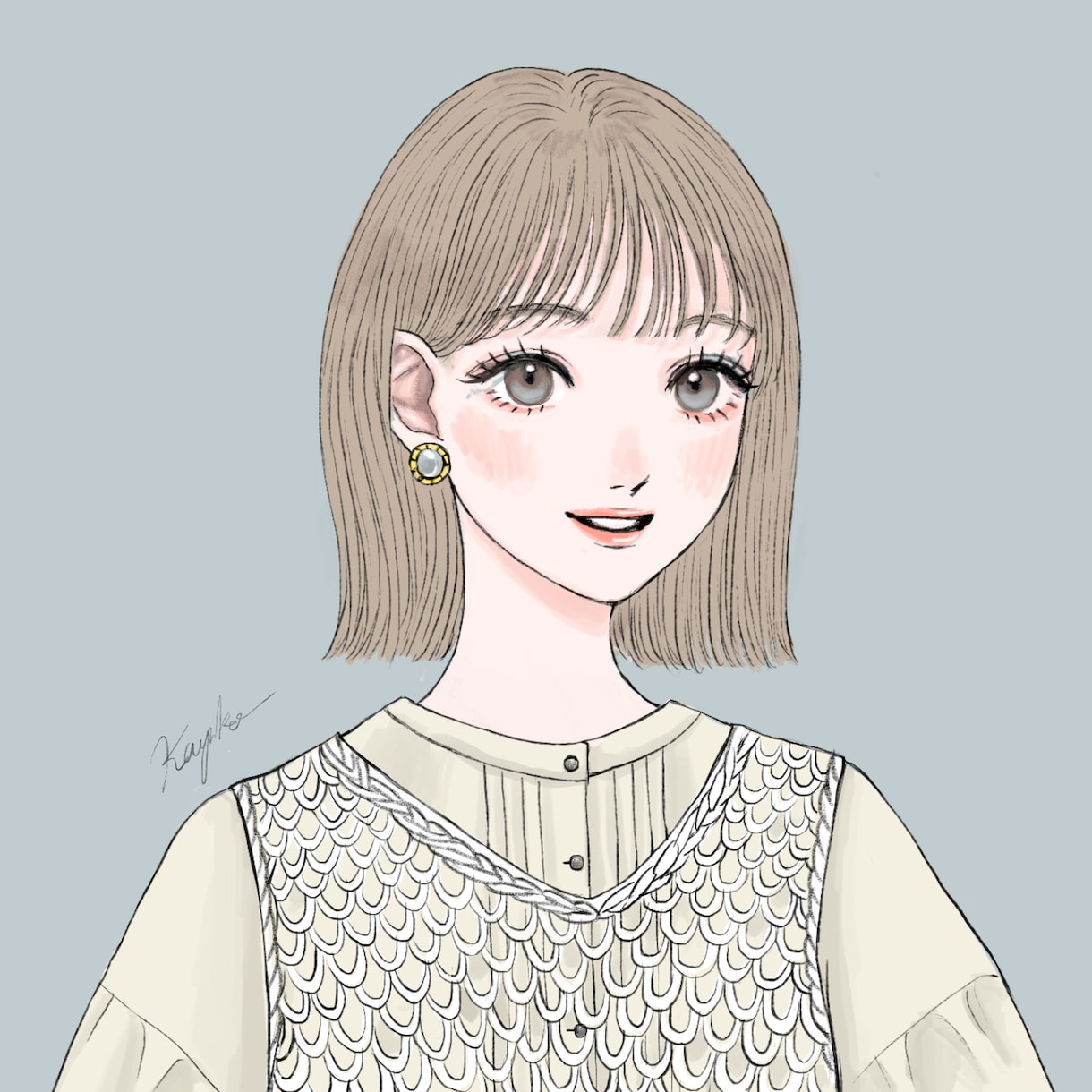 シンプル塗りで大人かわいいイラストお描きします 似顔絵OK！簡単なアクセサリー無料です♡ イメージ1