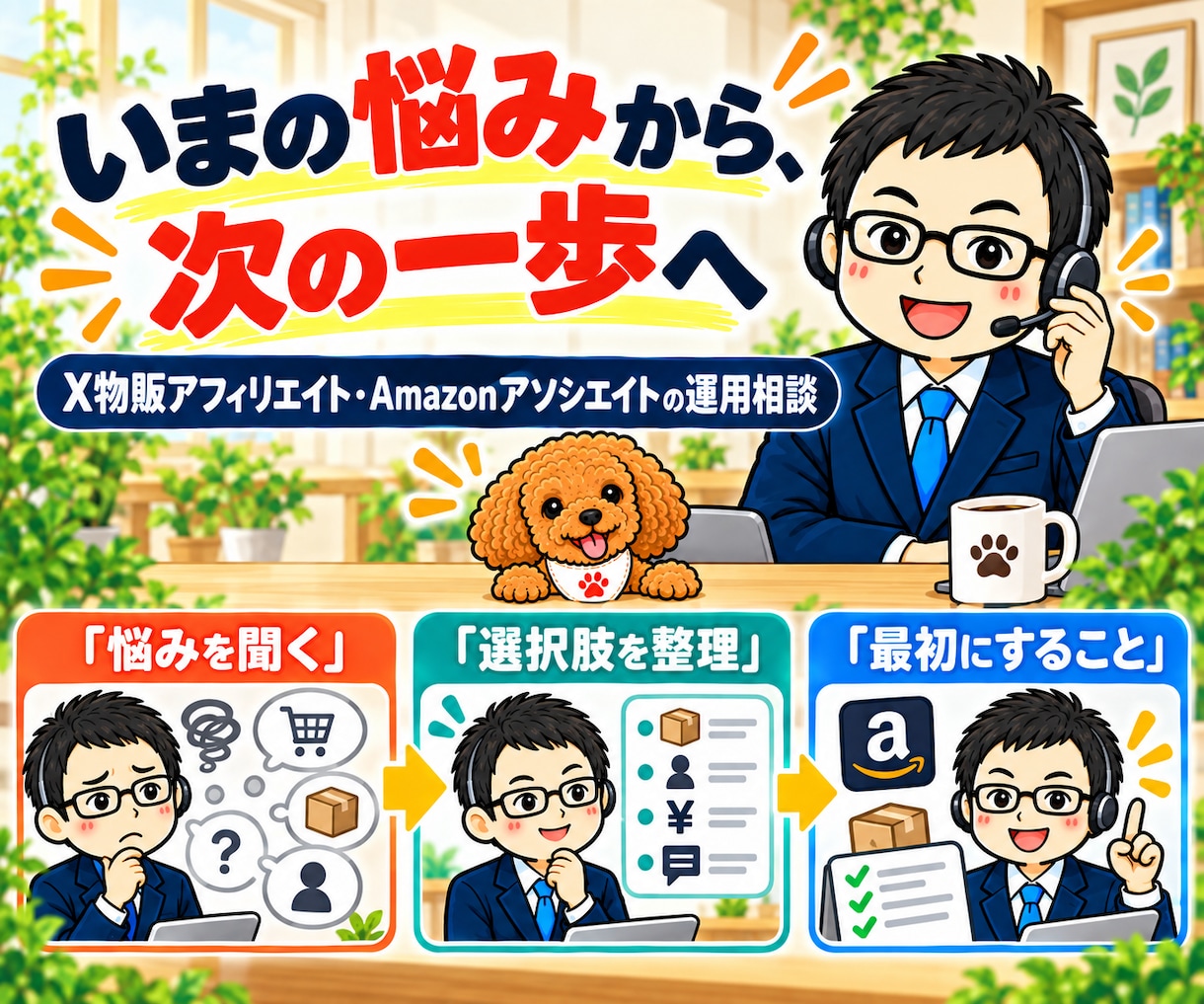 Xアフィリエイト・Amazon運用相談に乗ります 物販に特化｜商品選び・紹介文・AI活用の疑問を電話で イメージ4