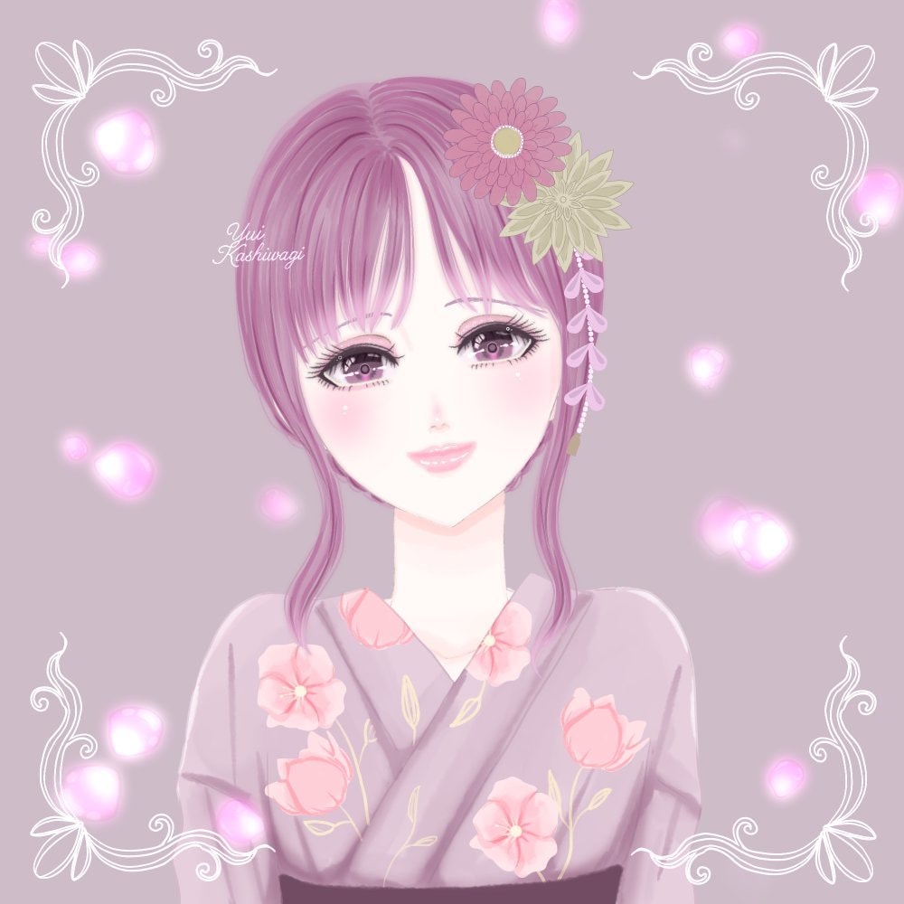セミオーダー浴衣バストアップアイコン描きます 儚い・可愛い・色気のある和風アイコン／髪型・カラー変更OK イメージ2