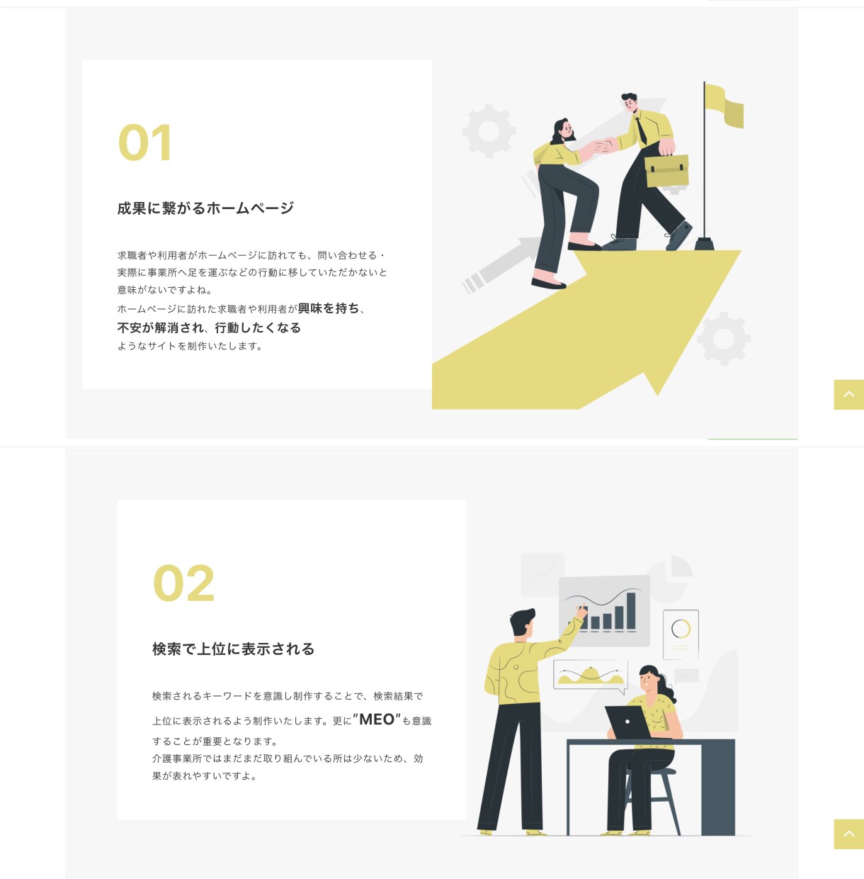 介護事業所専門のWebサイト制作いたします 求職者から問い合わせが増える採用サイト制作を行います イメージ5