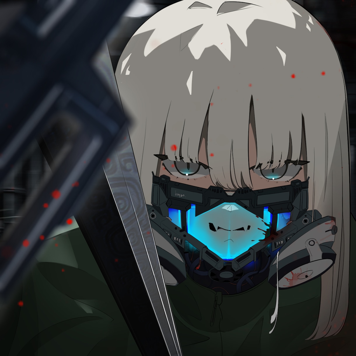 サイバーチックでメカチックなキャラクターを描きます 体の一部が機械やサイバーチックな装備を持ったイラストアイコン イメージ5