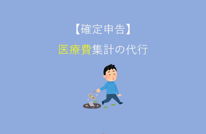 確定申告：医療費控除：医療費の集計を代行いたします 【煩雑化した医療費の集計にお困りの方に】 イメージ1