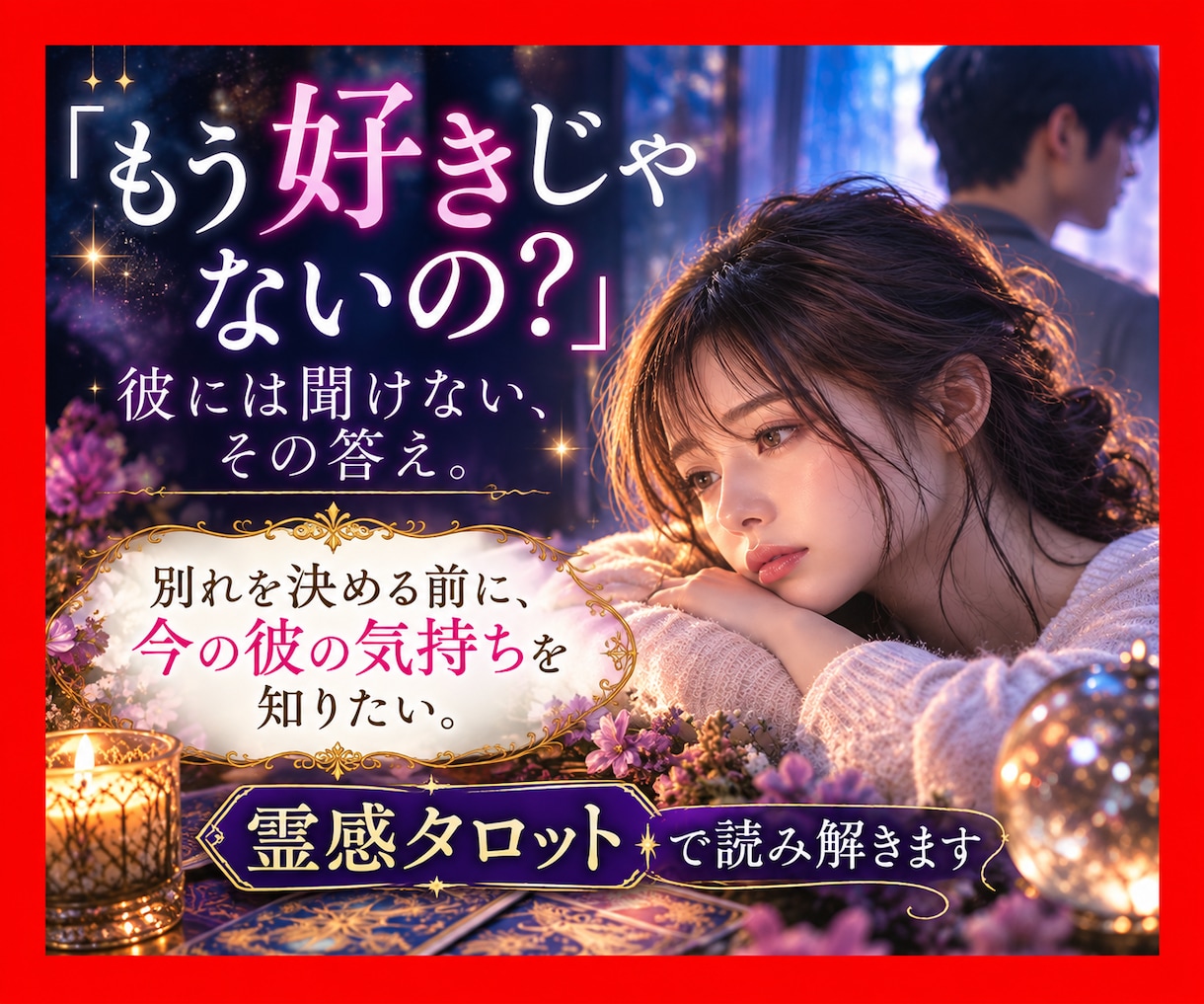 最近彼が冷たい…まだ好き？霊感タロットで視ます 彼の本音と二人の未来、関係を戻す方法まで読み解きます イメージ1