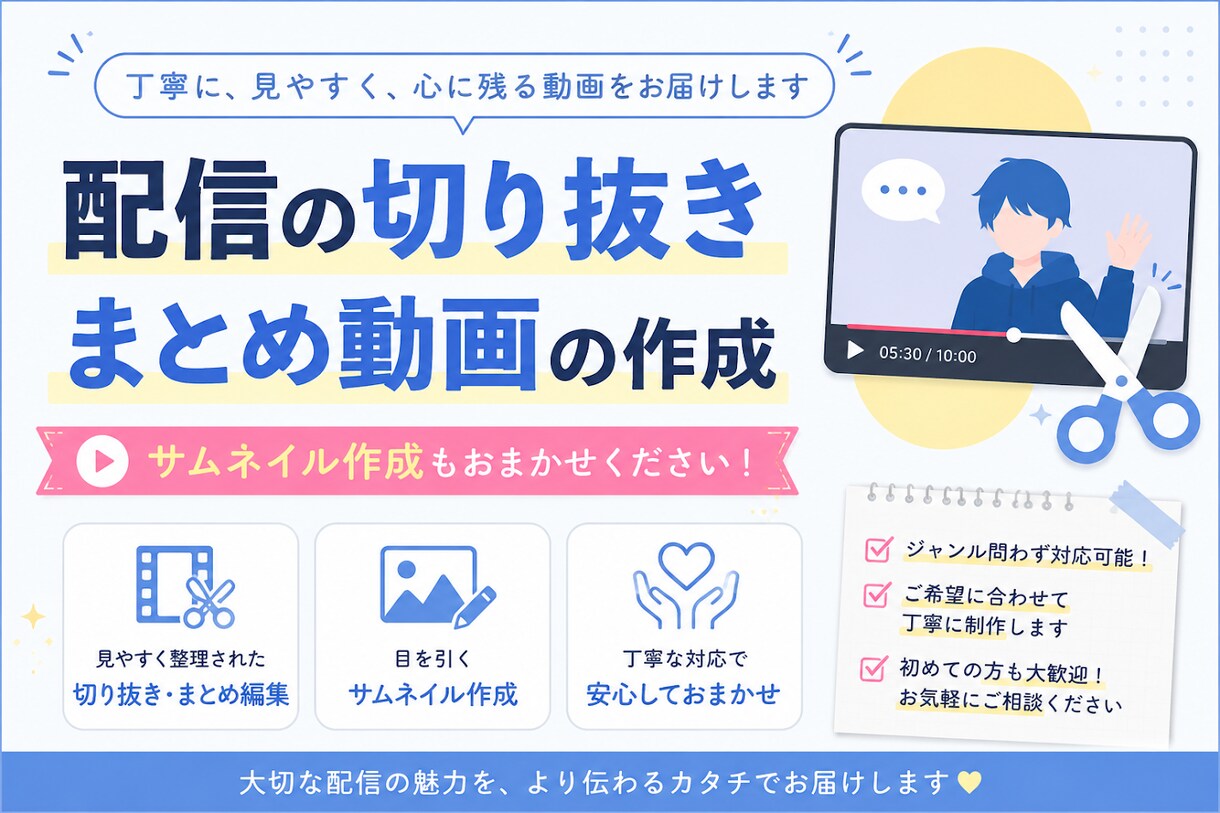 配信の切り抜き動画を作成いたします 実績作り経験積みのため5ヶ月間限定で格安価格にてお受けします イメージ1