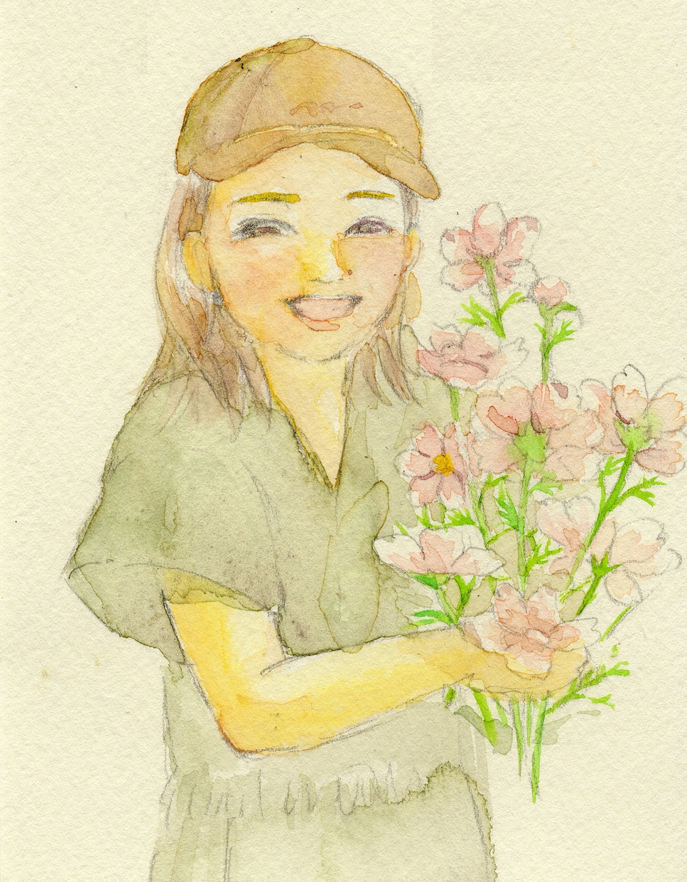 手描きで優しい水彩の似顔絵、描きます お祝いに、贈り物に、心をこめて丁寧に仕上げます。 イメージ2