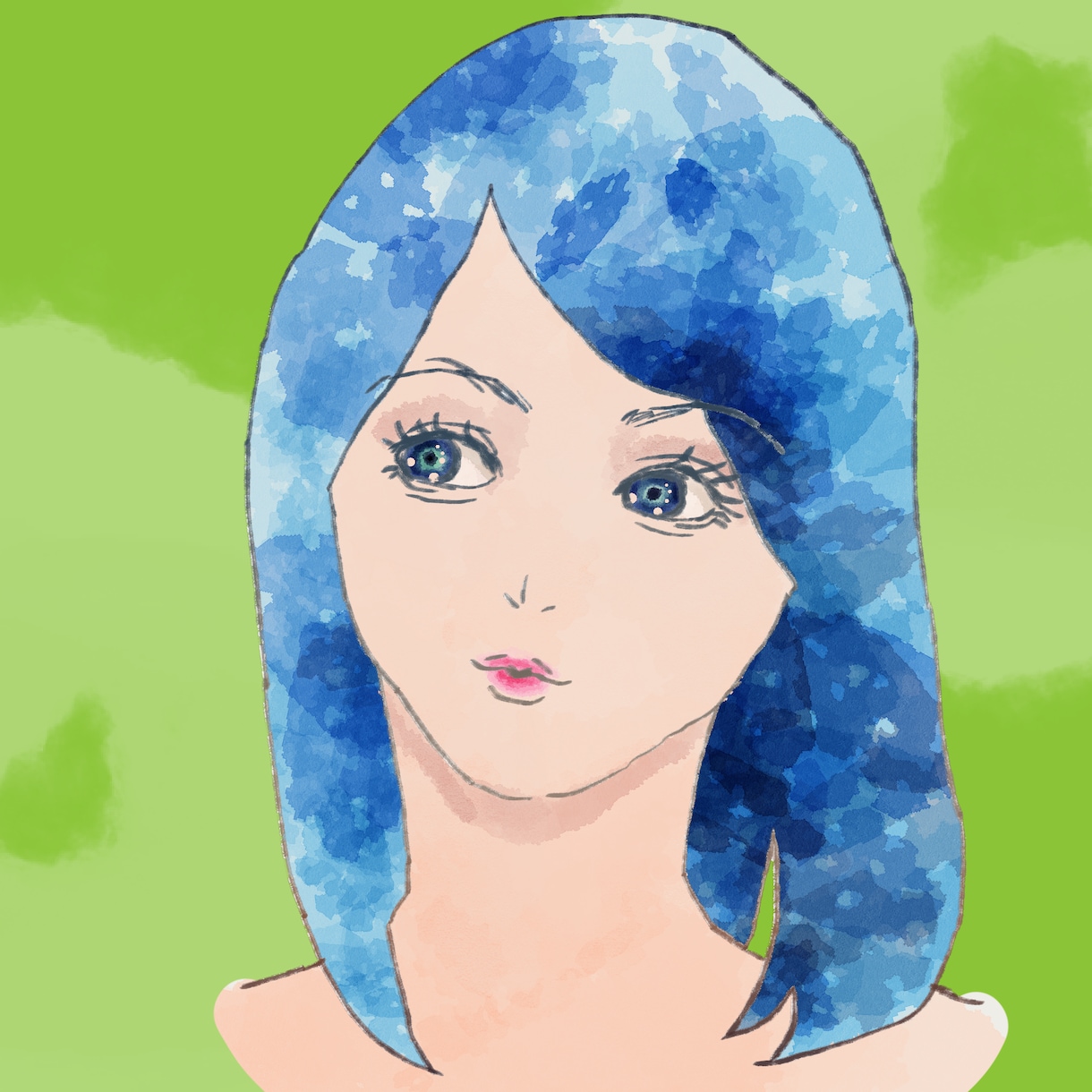 華やかな首元までのイラスト作成します シンプルで華やかなイラストを作成します イメージ1