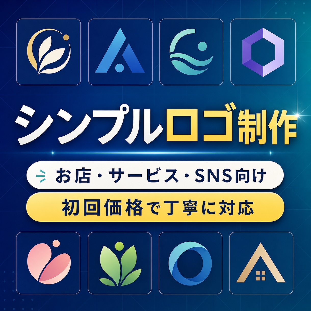 お店やSNS向けのシンプルロゴを作成します 方向性の異なるラフ5案から丁寧に仕上げます イメージ1