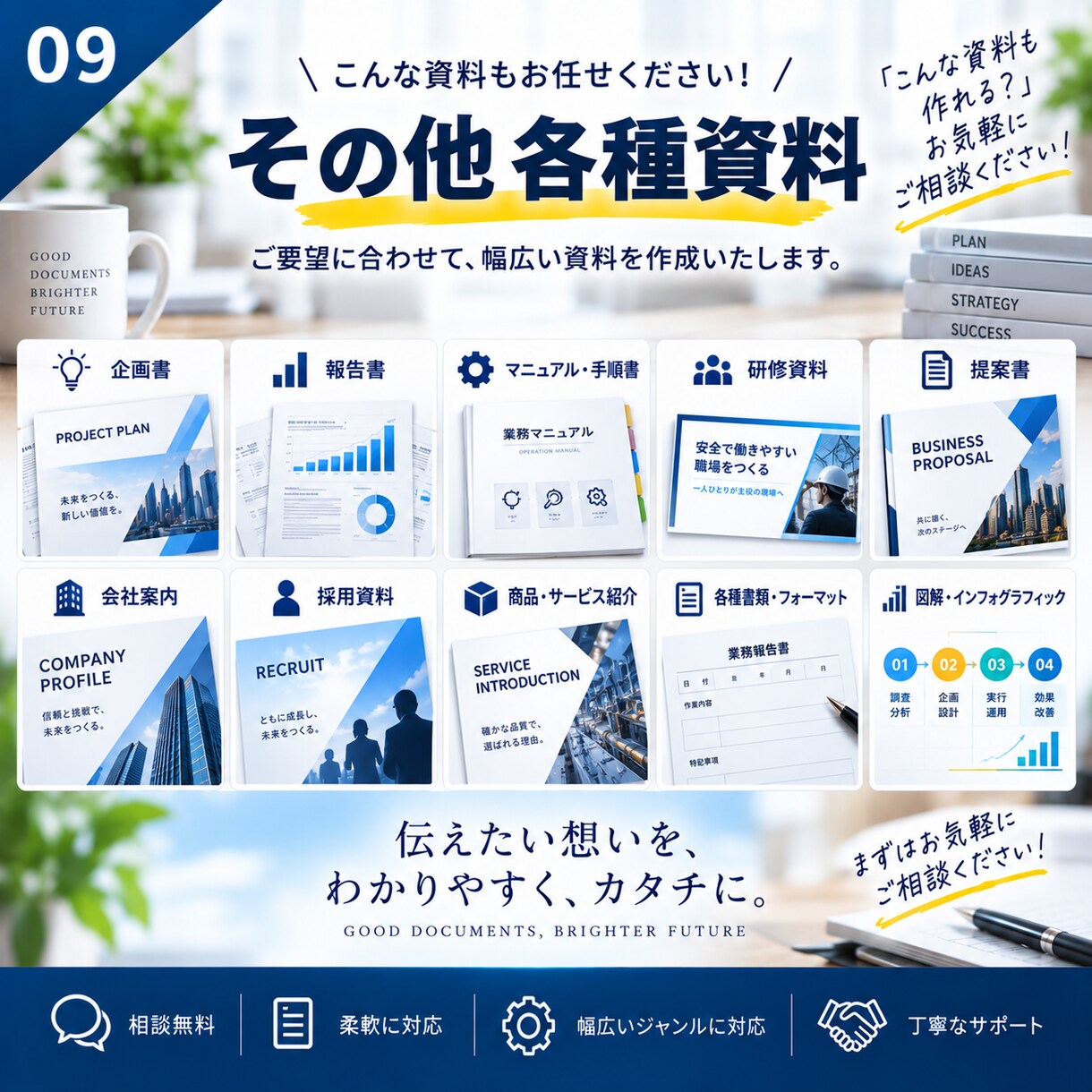 メモ・写真・既存資料から、伝わる営業資料を作ります 資料の内容がまとまっていなくてもOK イメージ9
