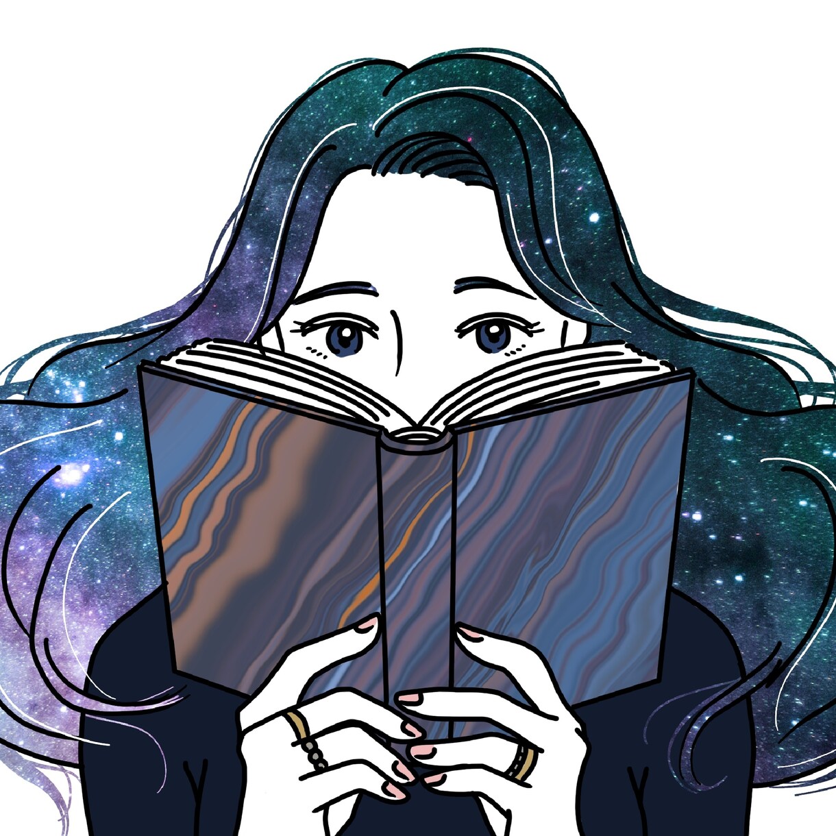 宇宙★加工のSNSアイコンの似顔絵描きます プロの画家が作る宇宙加工をしたオシャレでかわいいアイコン♡ イメージ6
