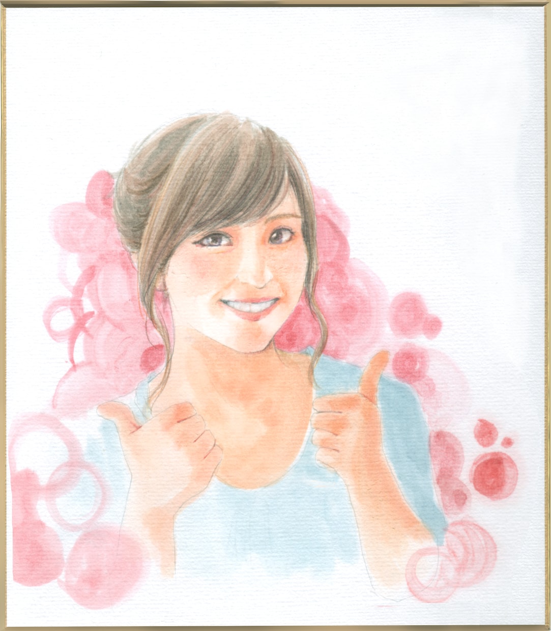 色紙に温かくてかわいい似顔絵をお描きします 寄せ書きに水彩画の似顔絵を添えて、思いのこもったプレゼントに イメージ2