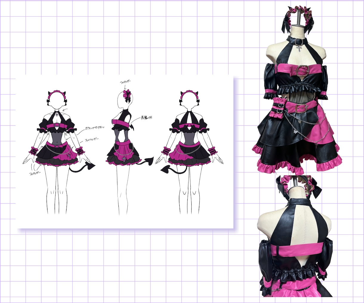 アイドルやコンカフェの衣装デザイン画制作します かわいいオリジナル衣装のデザイン画の提案 イメージ4