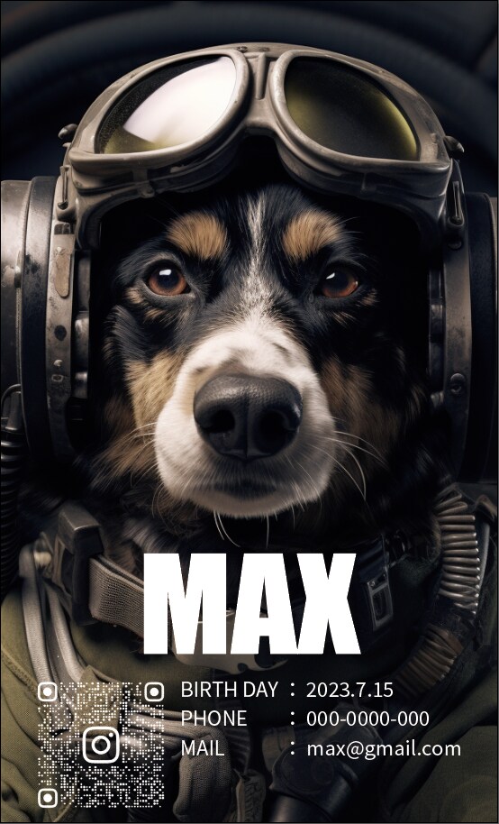愛犬の創作画像・名刺　を作成いたします 【世界で１枚・唯一無二の愛犬とあなたの魅力を多くの方に】 イメージ5