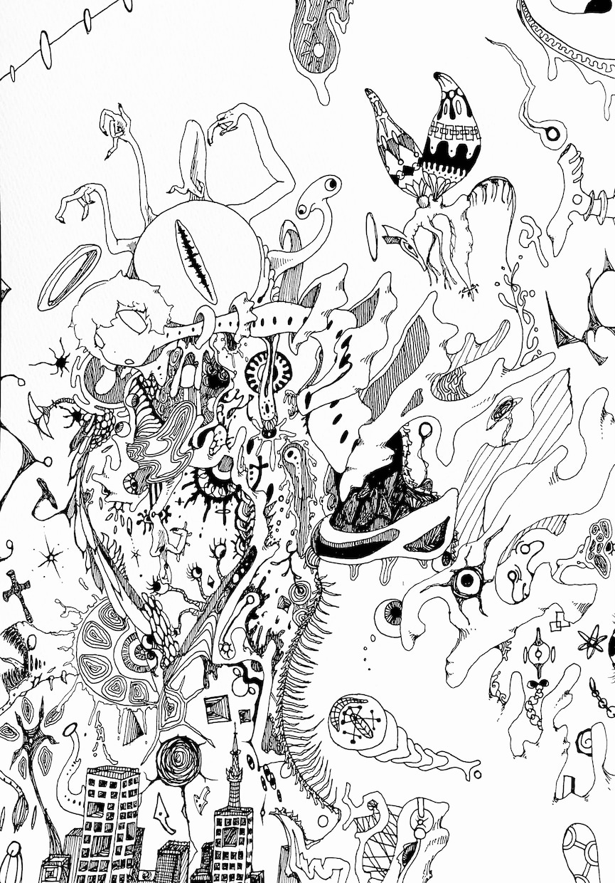 神秘的でグロテスクな絵を描きます 独自の世界観とそこに住むキャラクターを描きます イメージ4