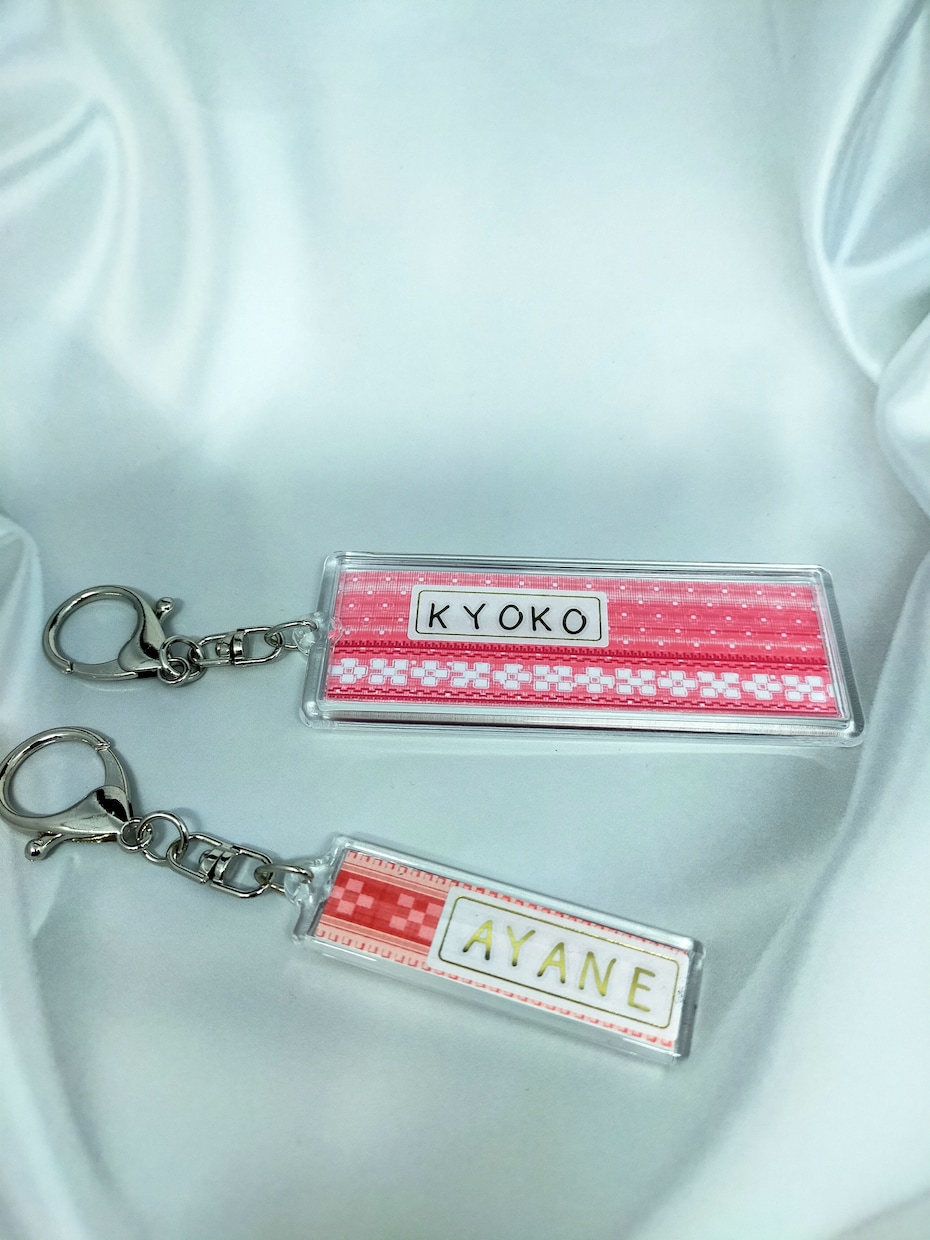 結婚式の席札やノベルティに！名入れグッズ作ります 想いを込めた幸せ沖縄ミンサー柄♪いつまでも繋がっていようね✤ イメージ3