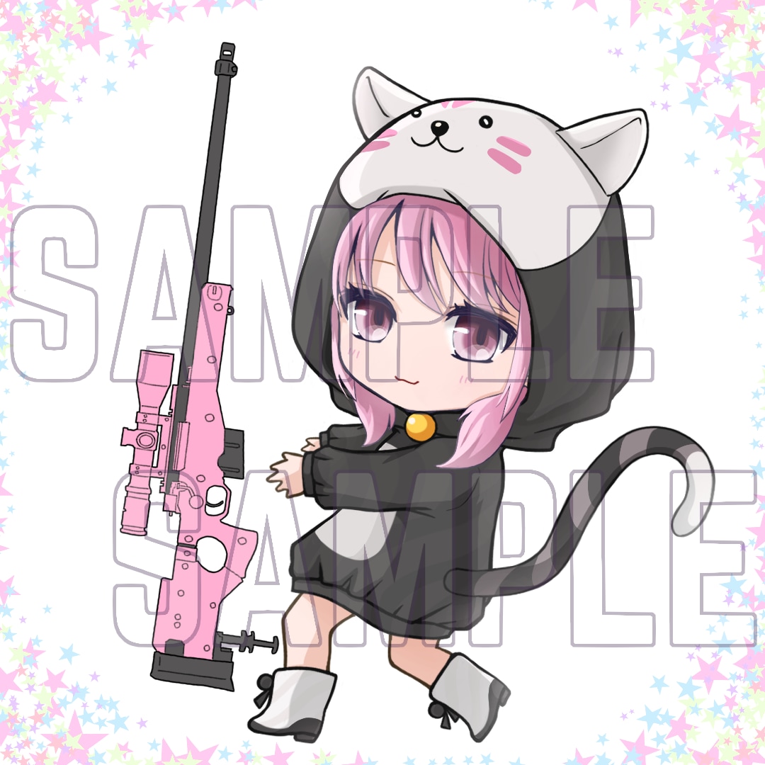 ゲーム等のキャラクター。SNS等イラスト作成します FPSバトロワ系ゲームアイコン等、武器を持ったキャライラスト イメージ2