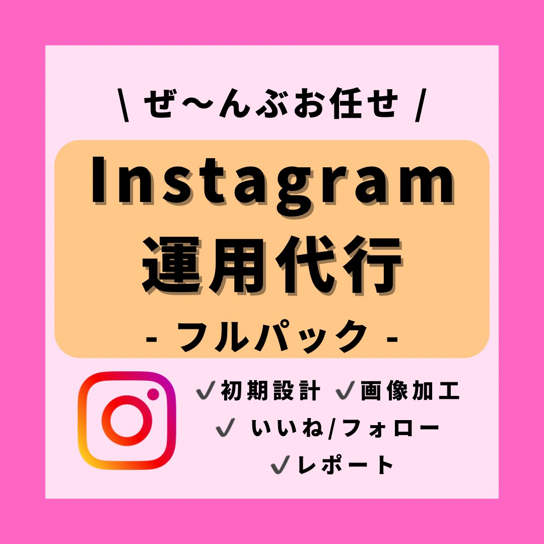 破格★初期設計/画像加工/いいね/レポートします プロのチームにインスタの運用代行を【格安】丸投げ！（1か月） イメージ1