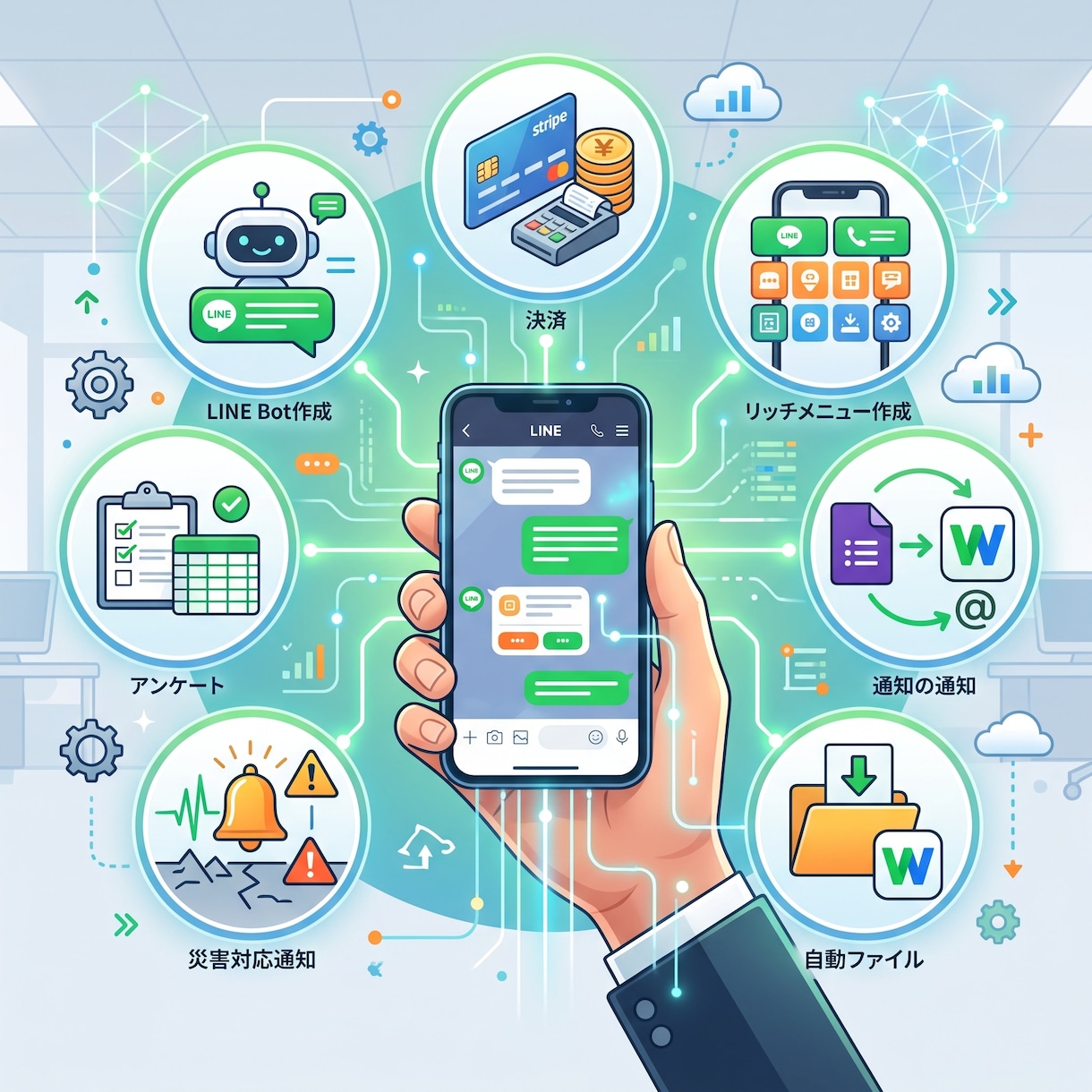 Lineに関わるツール制作、業務改善をします Line公式、LineWorks、他サービス連携など イメージ1