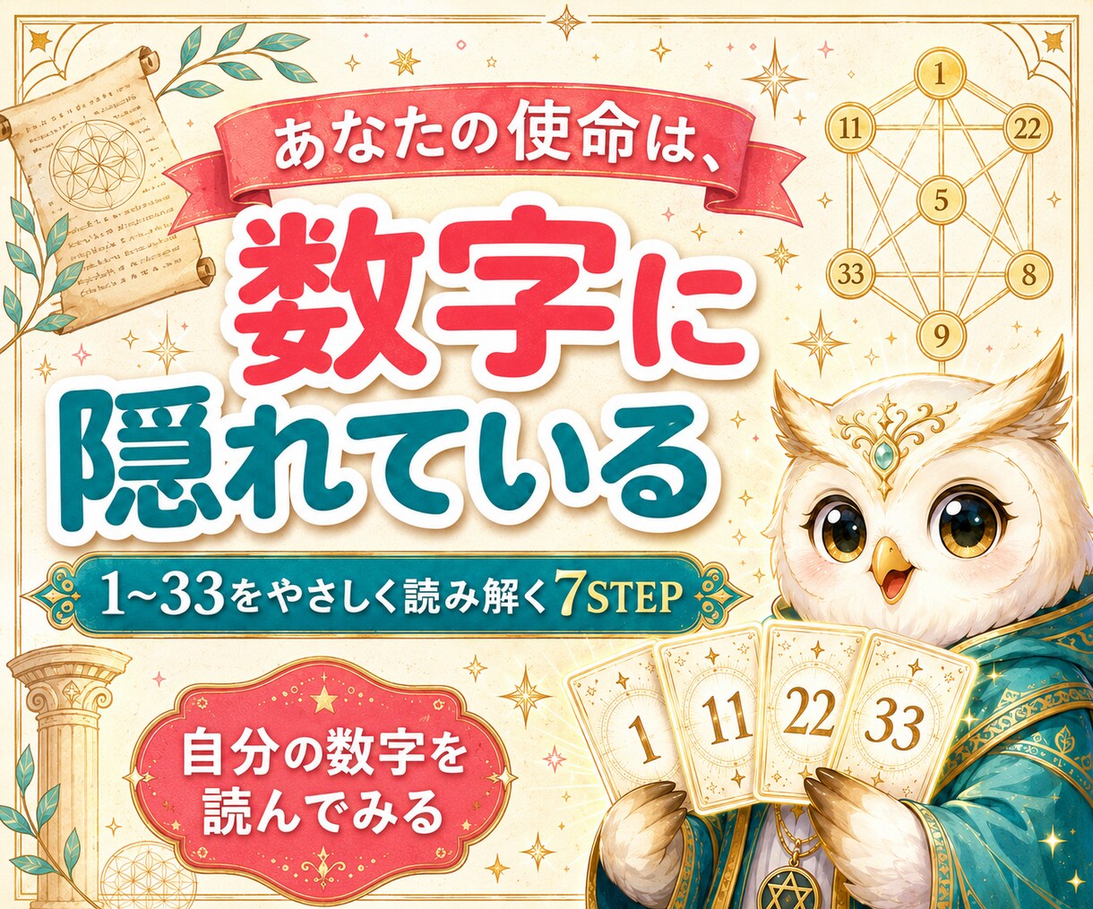 カバラ数秘術鑑定を7STEPで修得できます 使命・相性・AI鑑定文まで学び占い師になる講座 イメージ2