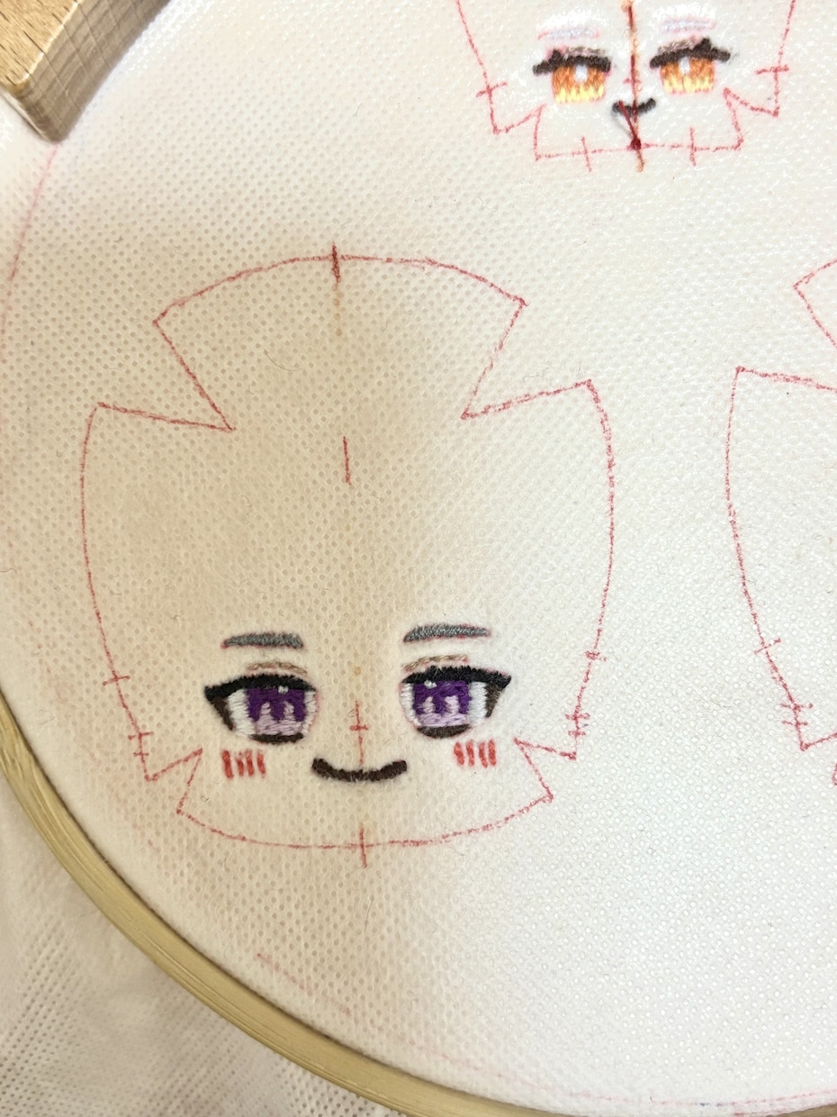 推しぬいぐるみ お顔の刺繍だけお手伝いします 推しぬいを自分で作って見たいけど刺繍は不安な方お手伝いします イメージ4