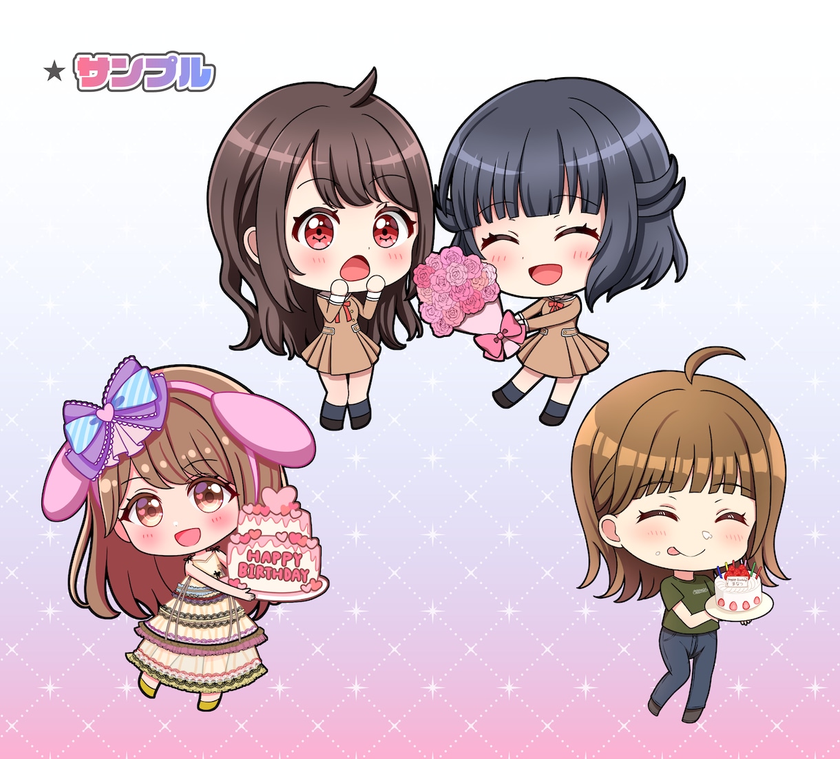 ちびかわ！デフォルメキャラのイラスト作成します グッズにも最適！ちょこんとかわいいミニキャラのイラスト イメージ4