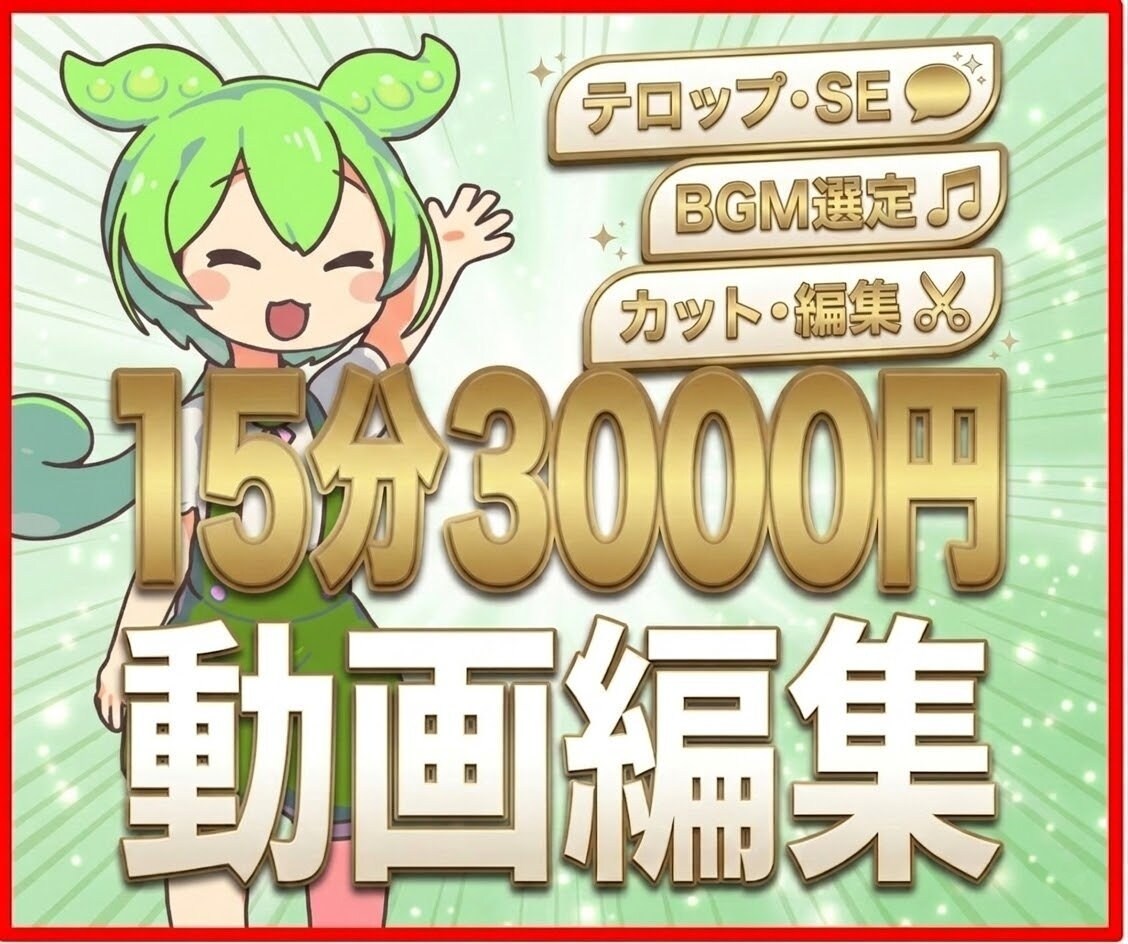 15分3000円！爆速でずんだもんの動画制作します 【解説動画向け】【実績200本超】【先着5名まで】 イメージ1