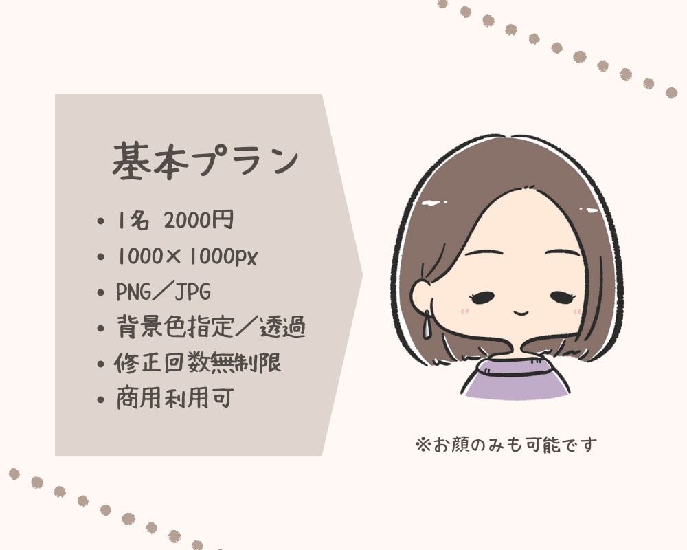 ゆるっとかわいいイラスト｜表情差分もお描きします 【修正無制限】SNSやブログ、動画のアイコンにぴったりです！ イメージ2